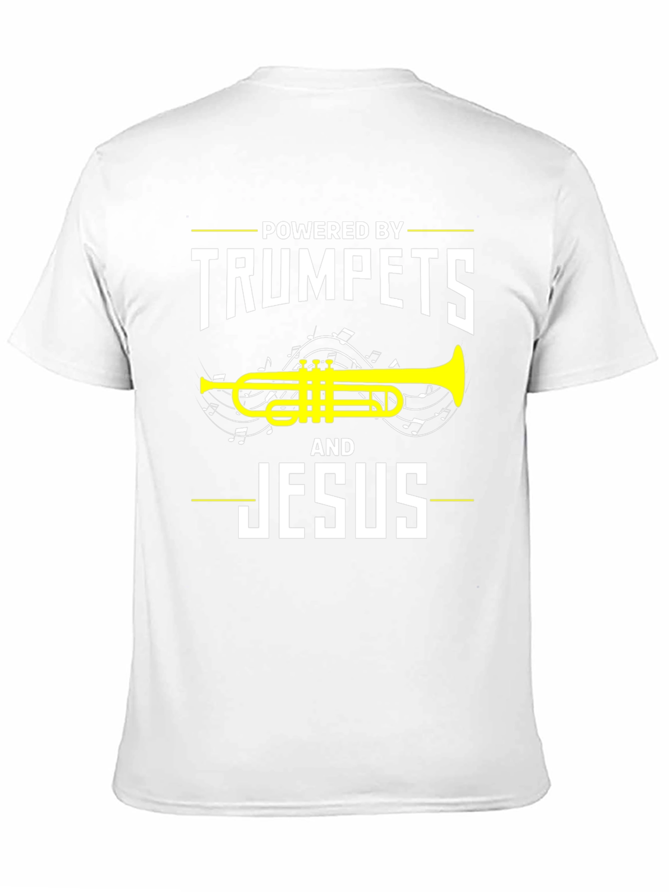 Black Powered By Trumpets and Jesus T-Shirt view 11