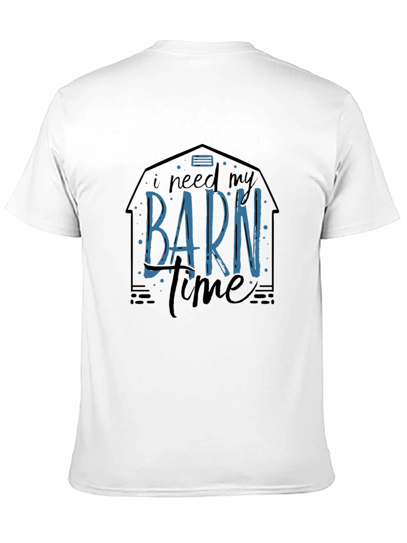 Black I Need My Barn Time Graphic Tee - Black Cotton T-Shirt view 11