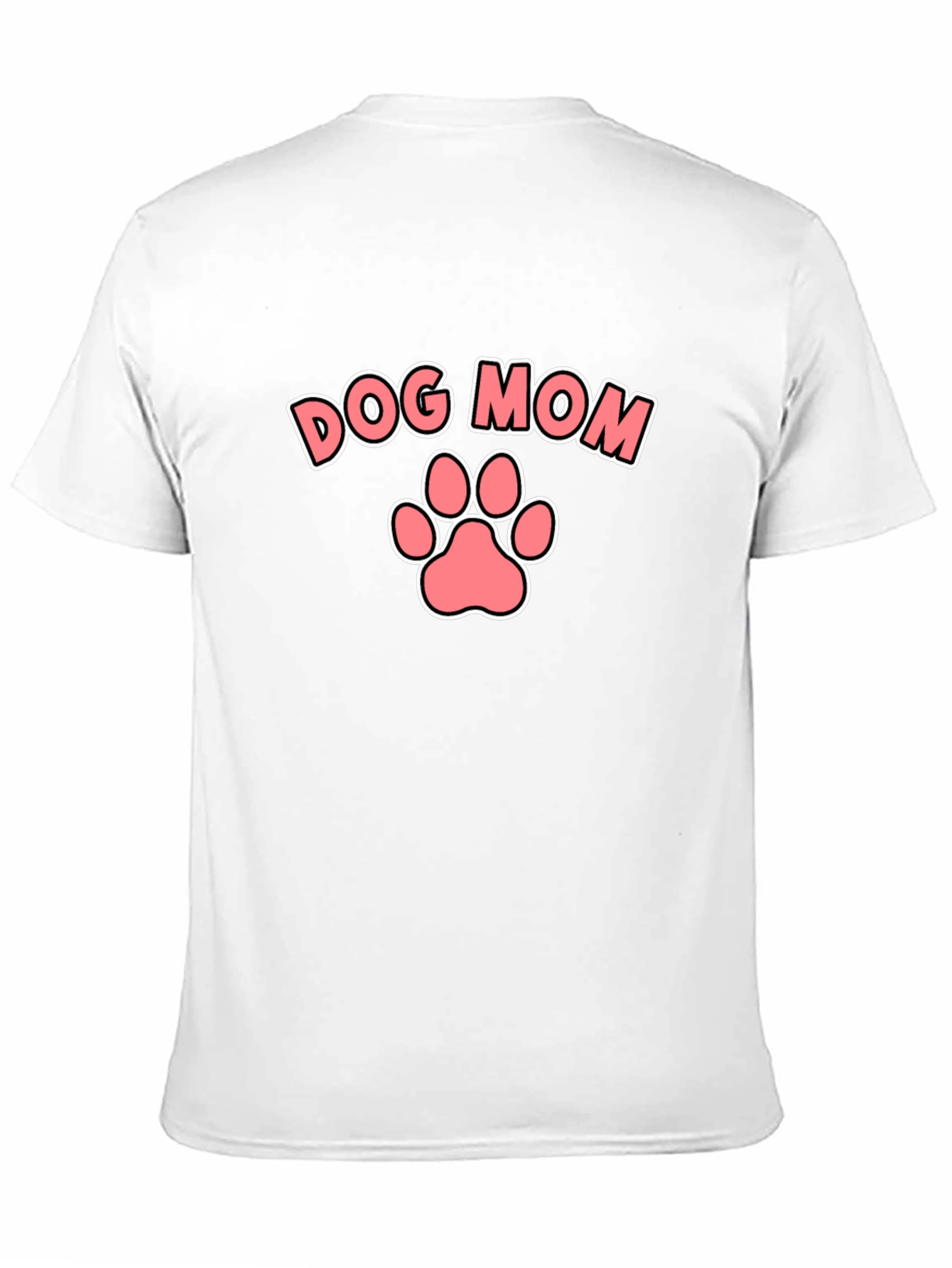 Black Dog Mom T-Shirt - Black Tee with Pink Paw Print view 11