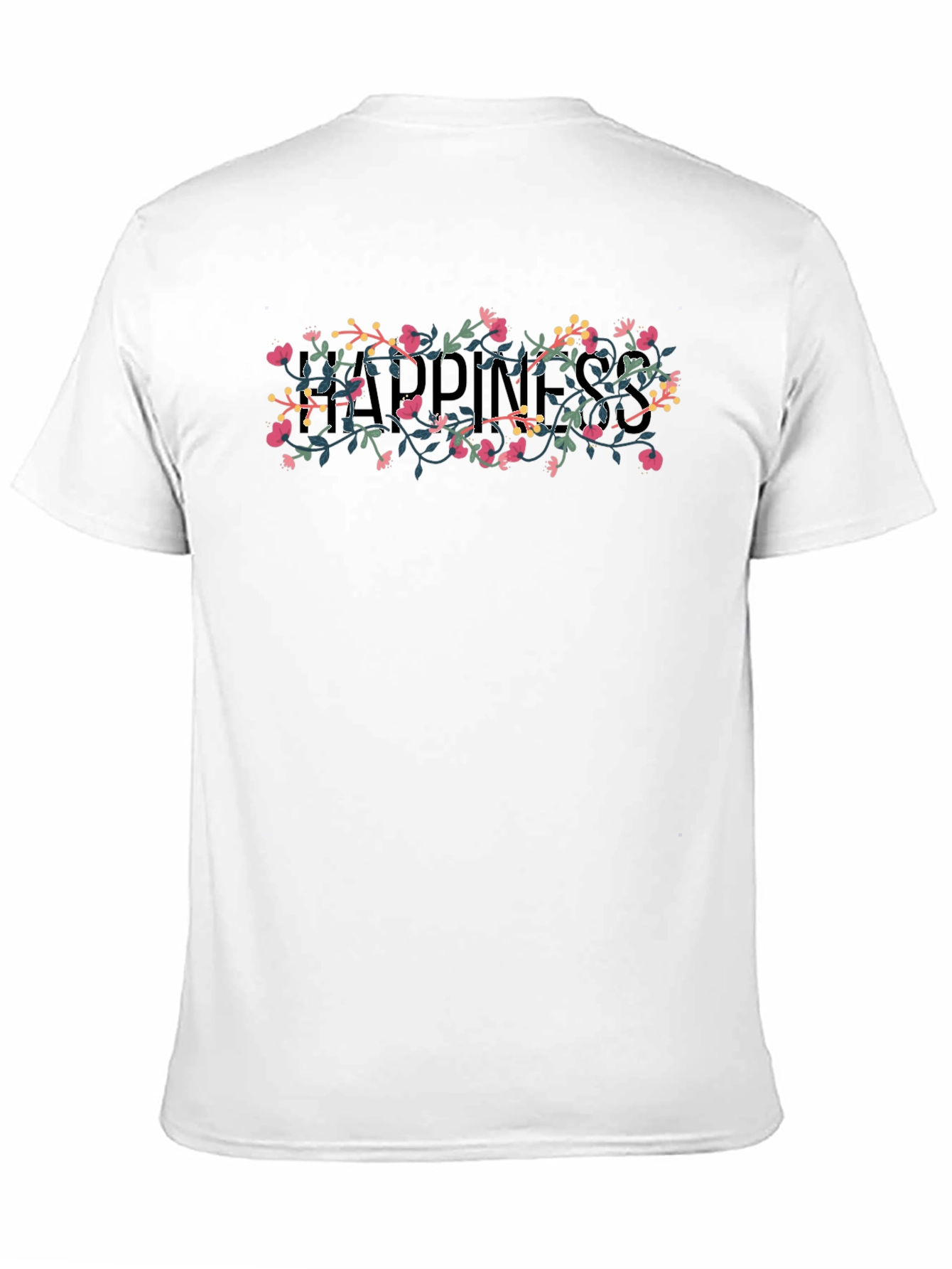 Black Floral Happiness T-Shirt - Black view 11