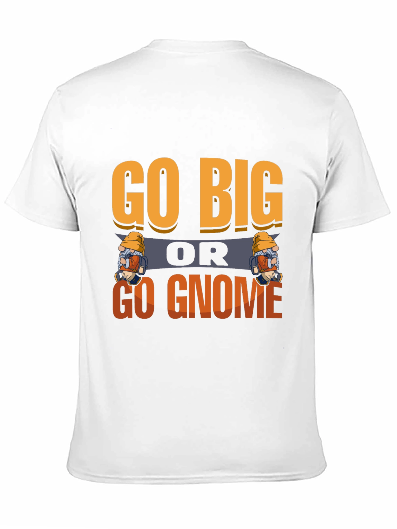 Black Go Big or Go Gnome Graphic Tee view 11