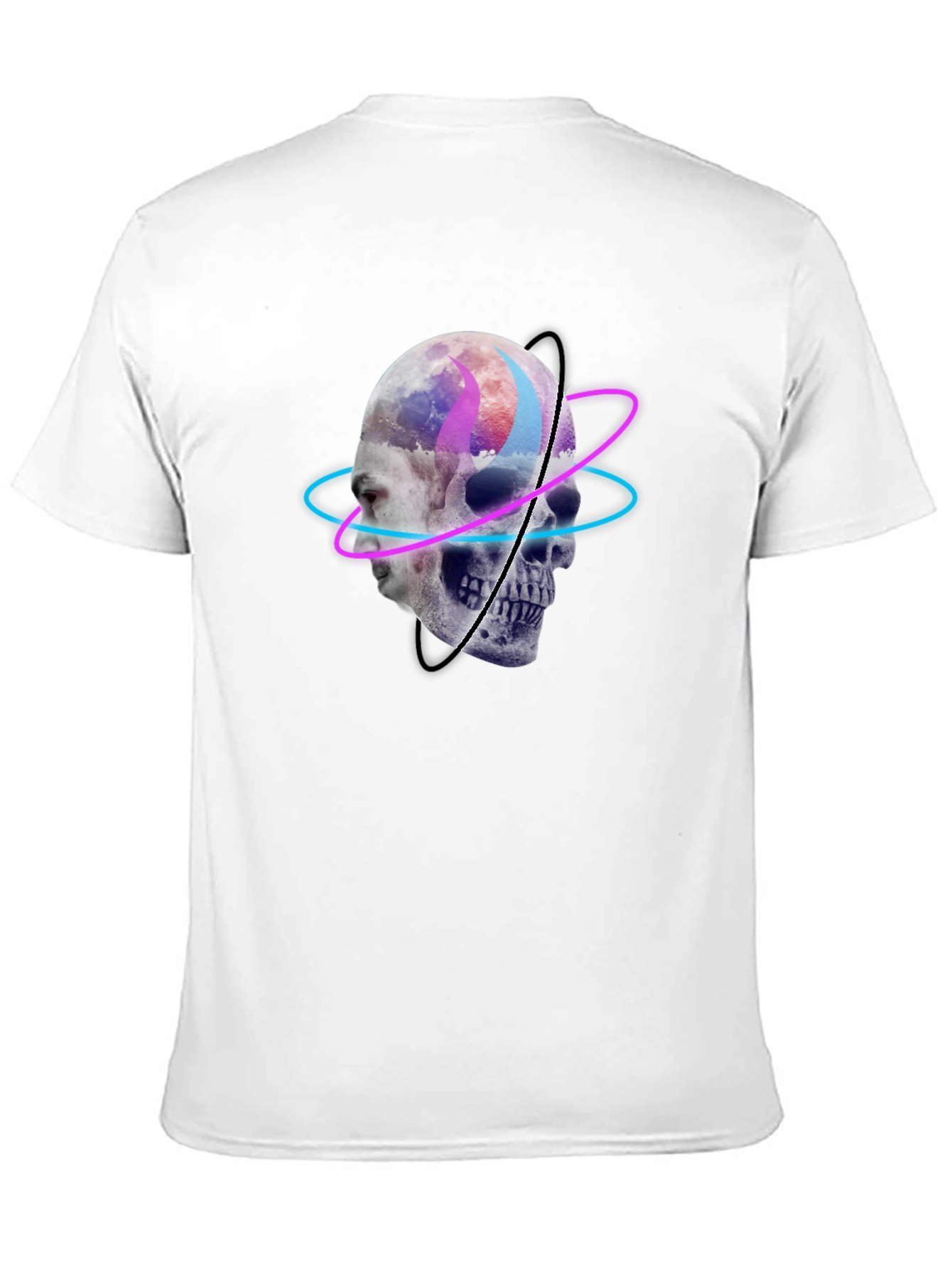 Black Skull Graphic Tee - Neon Orbit Design view 11