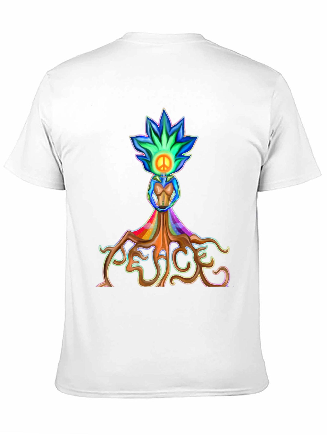 Black Peace Tree T-Shirt - Colorful Graphic Tee view 11