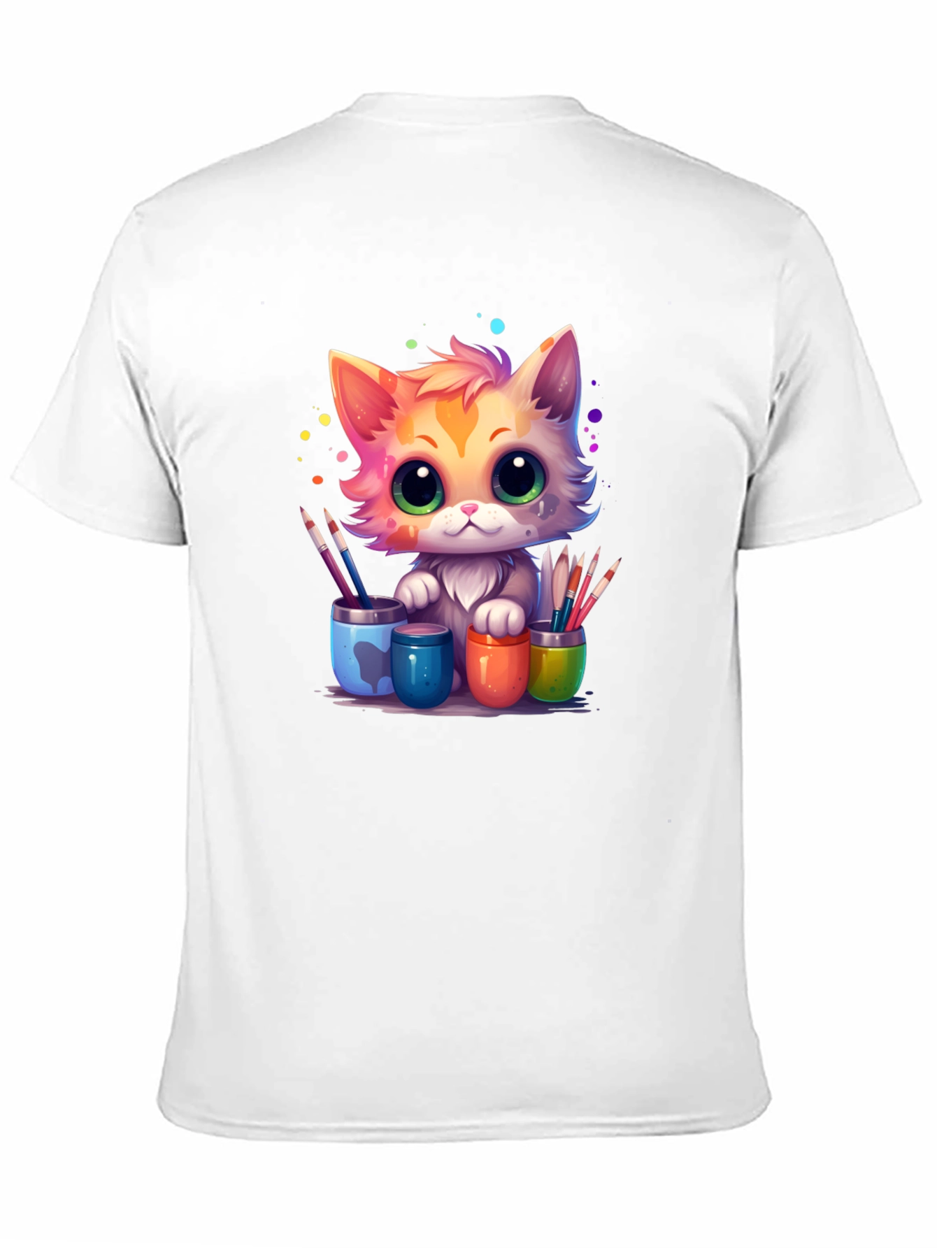Black Artist Cat T-Shirt - Cute & Colorful Design view 11