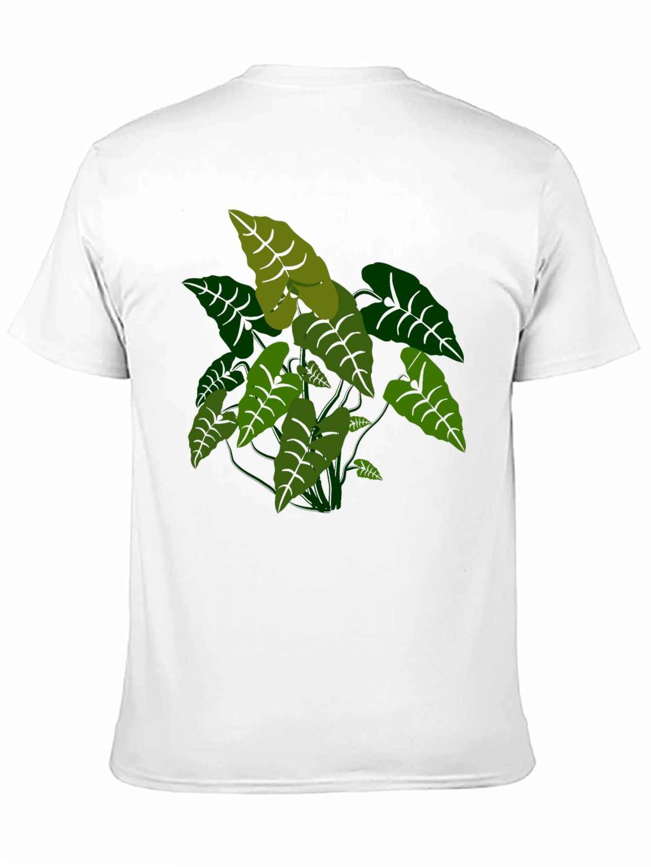 Black Tropical Plant Graphic Tee - Black Cotton T-Shirt view 11