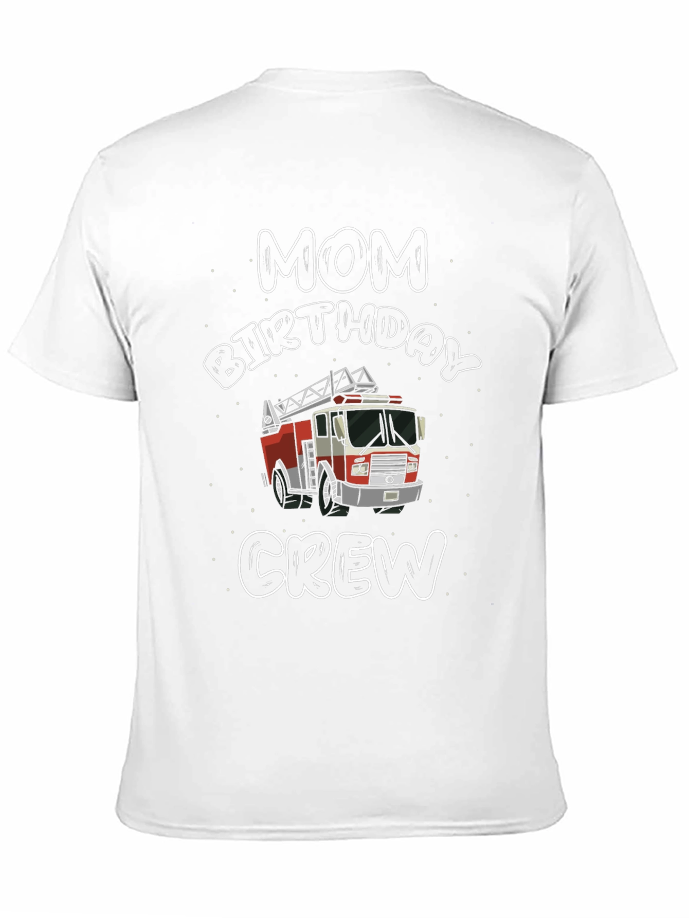 Black Mom Birthday Crew Firetruck Graphic T-Shirt view 11