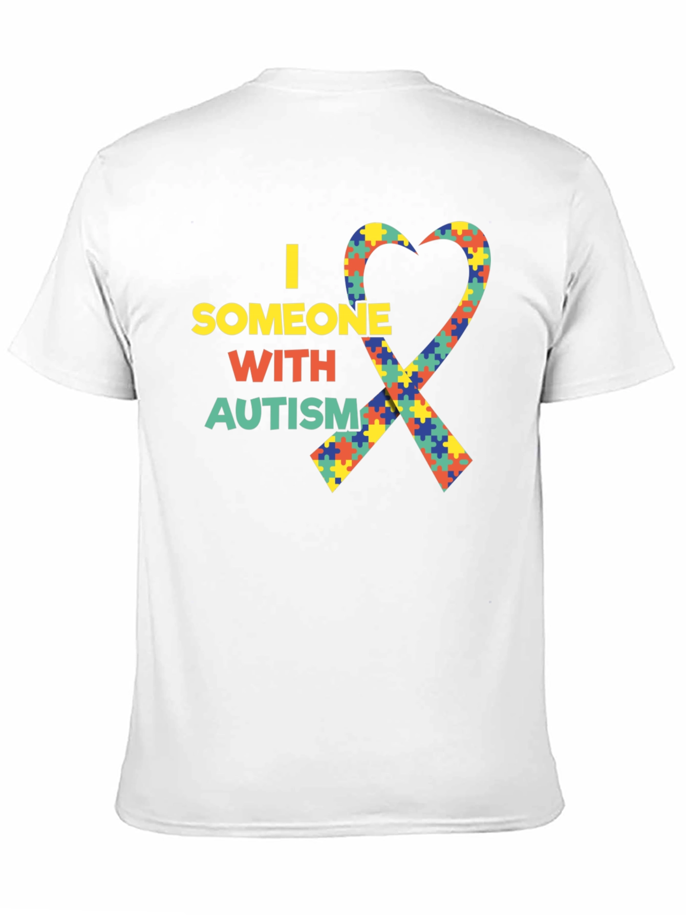 Black Autism Awareness Heart Ribbon Black T-Shirt view 11