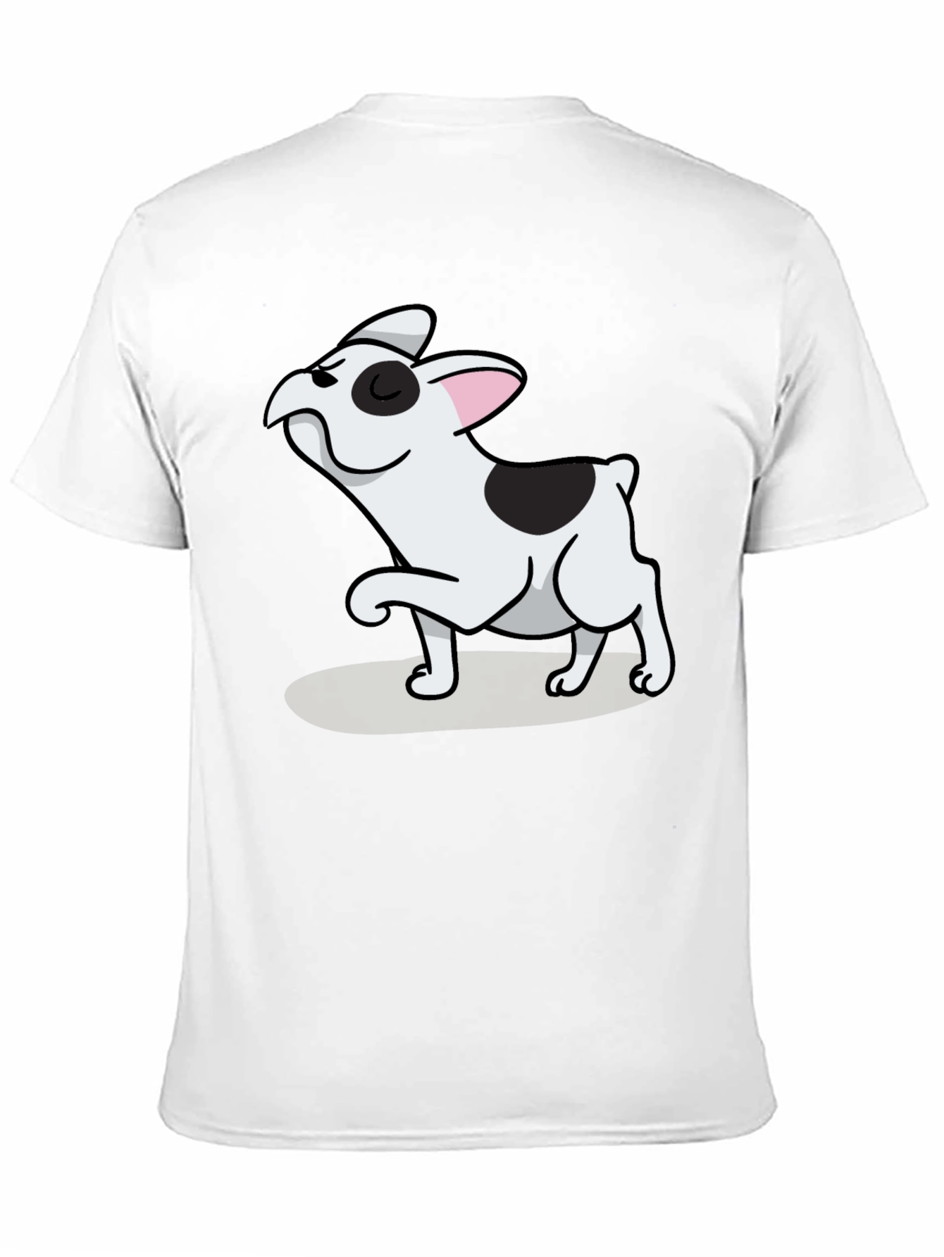 Black Black Tee with Cute Cartoon French Bulldog Design view 11