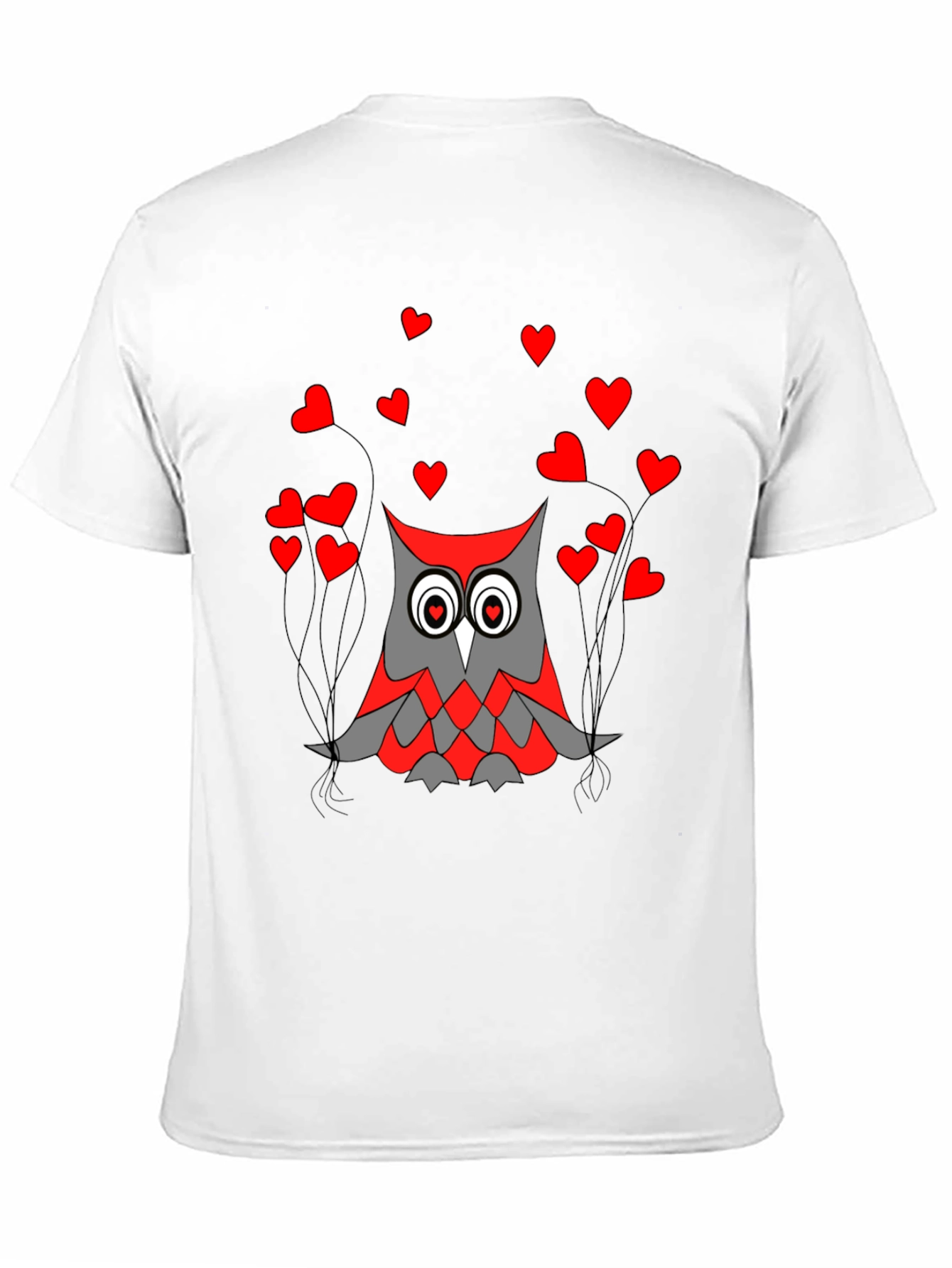 Black Owl Love Graphic Tee - Black Crew Neck T-Shirt view 11