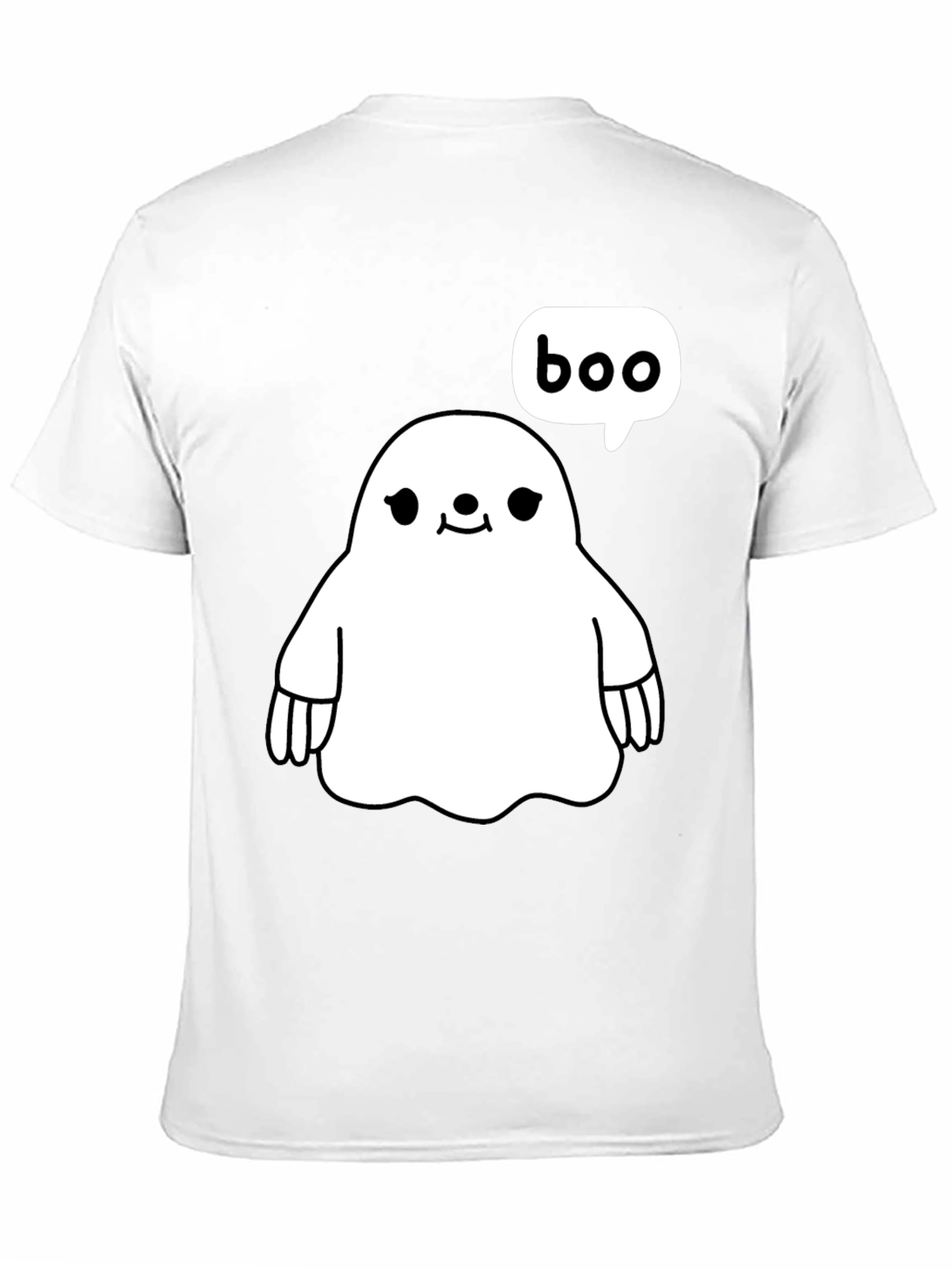 Black Cute Ghost Boo Halloween Black T-Shirt view 11