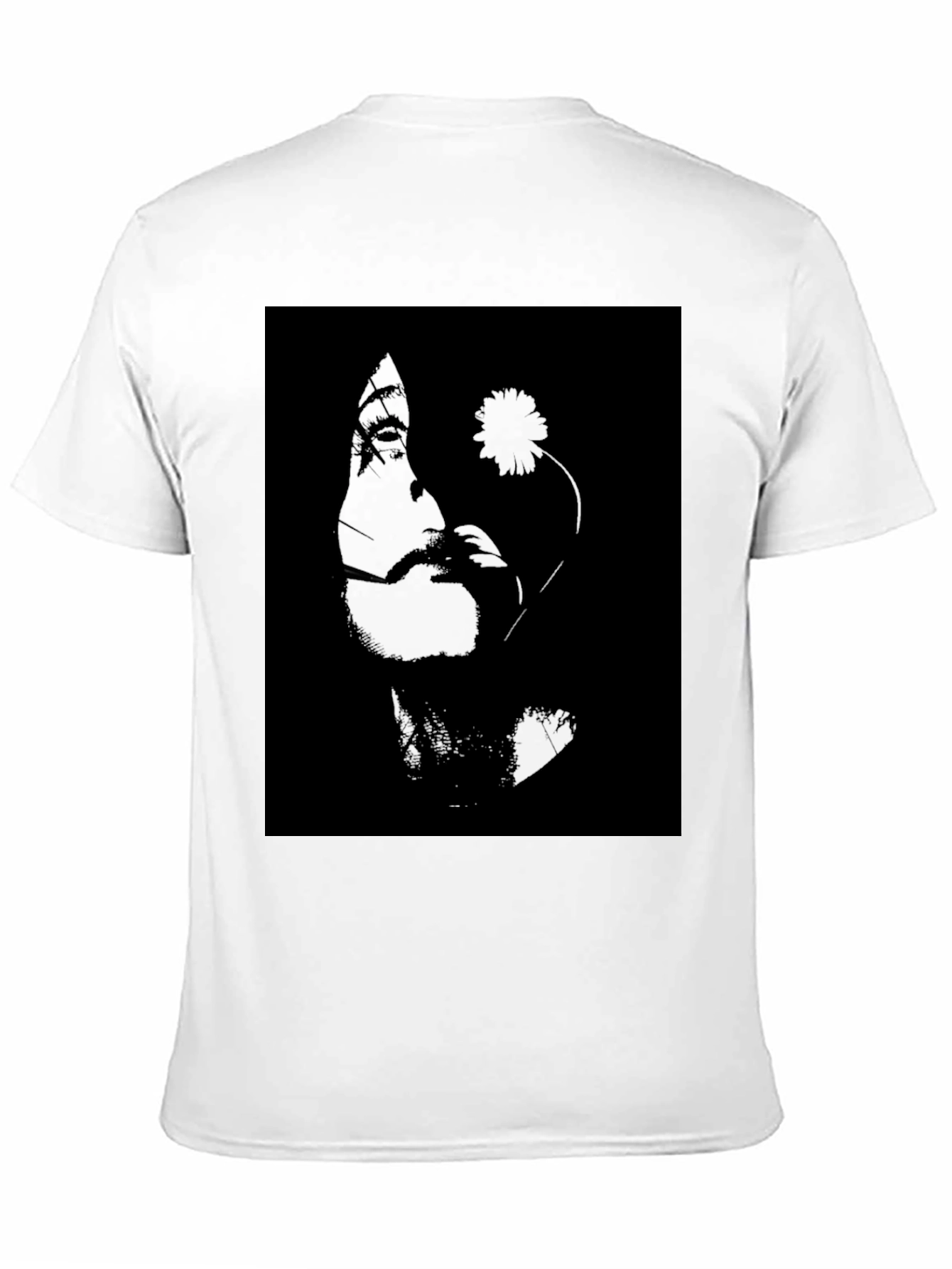 Black Monochrome Portrait Graphic Tee - Classic Black Cotton view 11