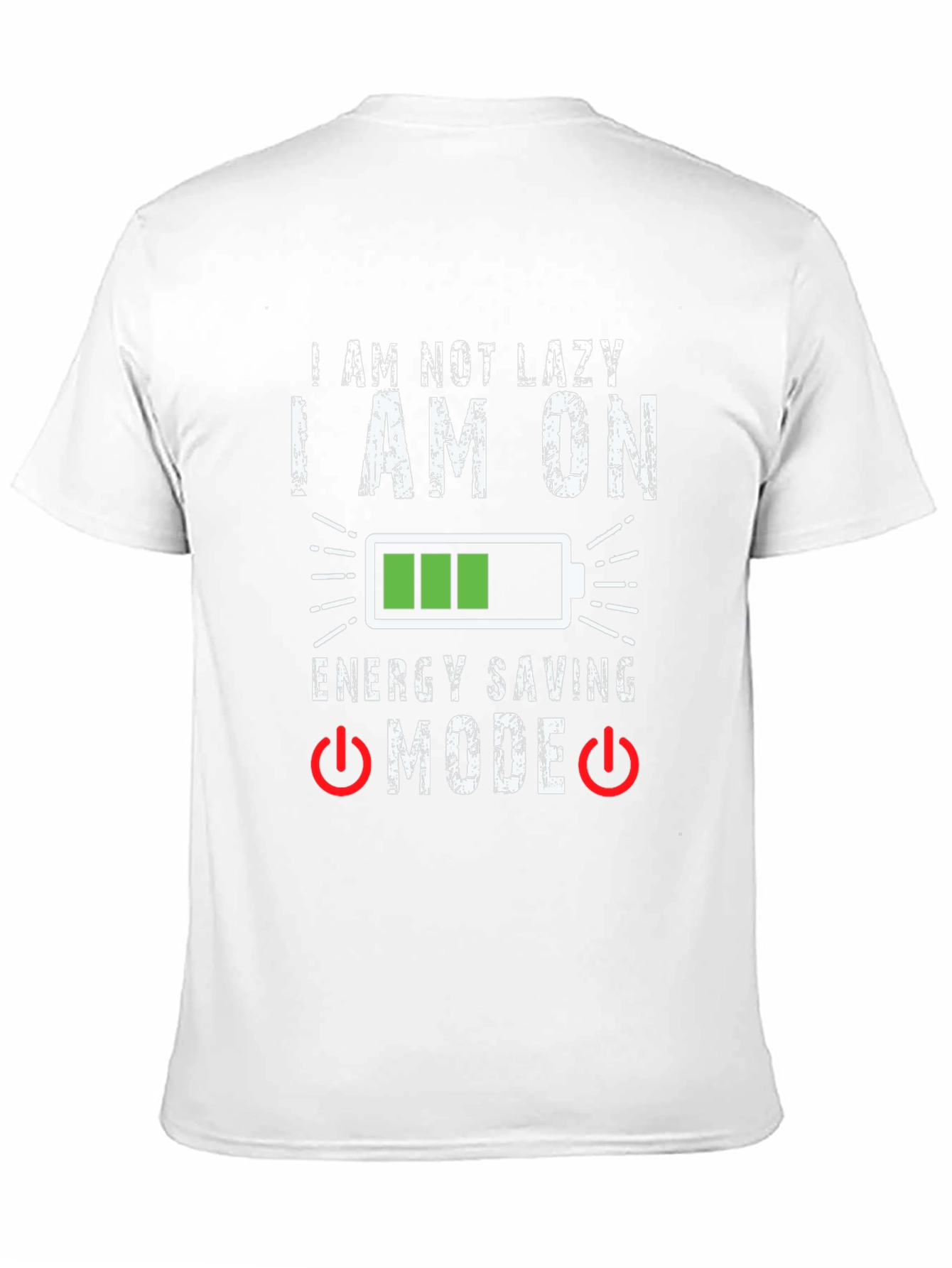 Black Funny Energy Saving Mode Graphic T-Shirt view 11