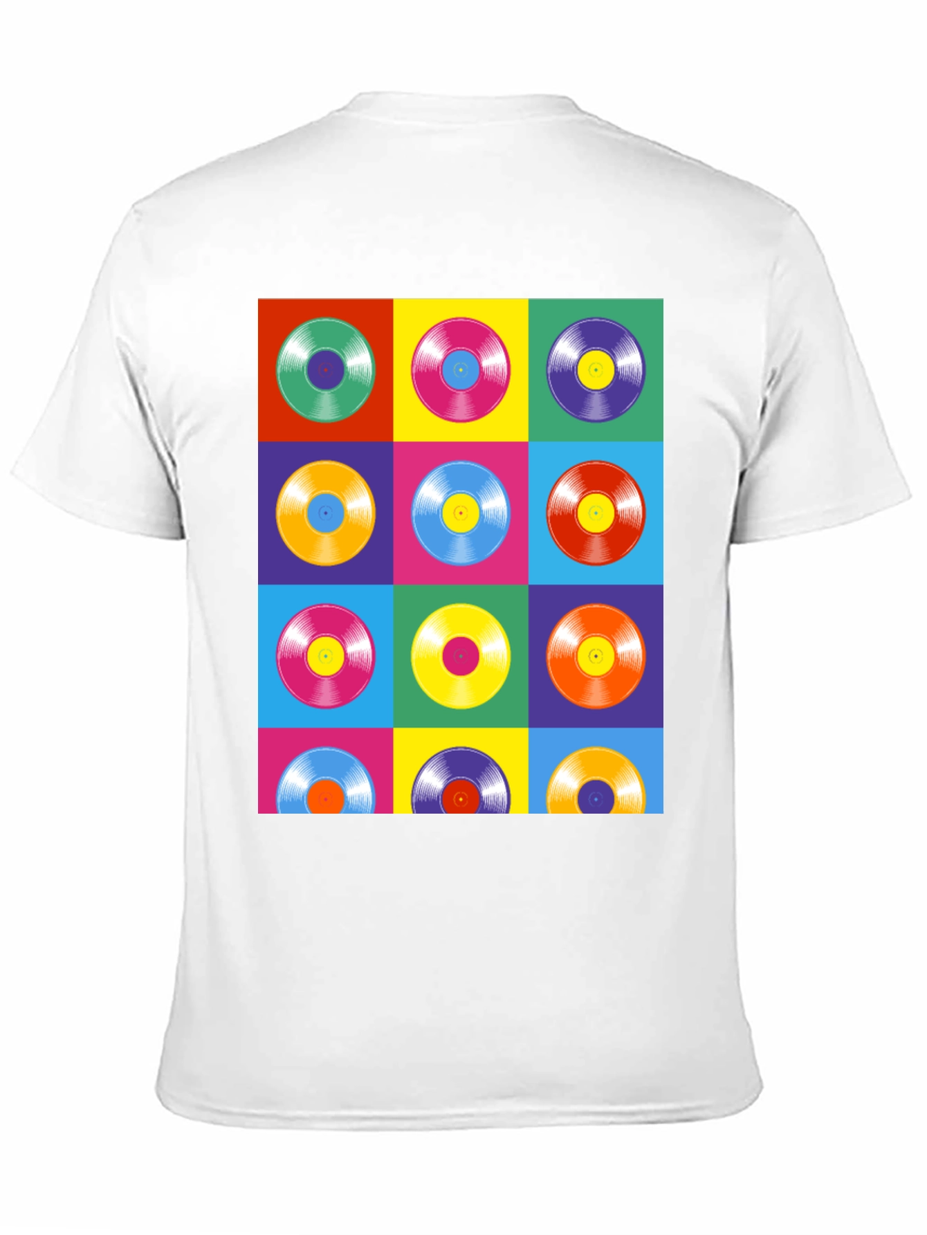 Black Retro Vinyl Record Pop Art T-Shirt view 11