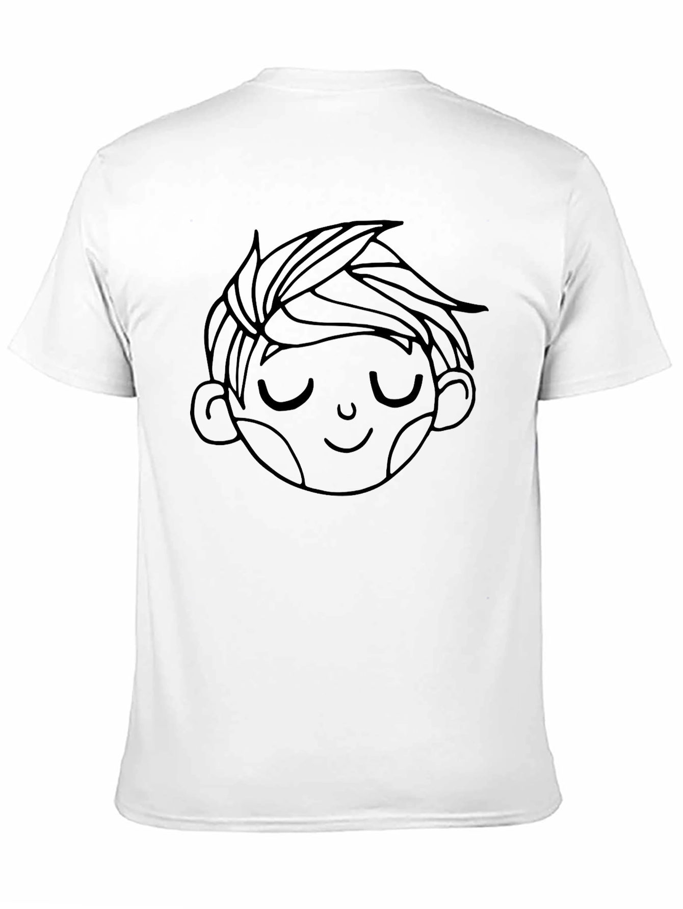 Black Men's Black Tee with Boy Face Graphic view 11