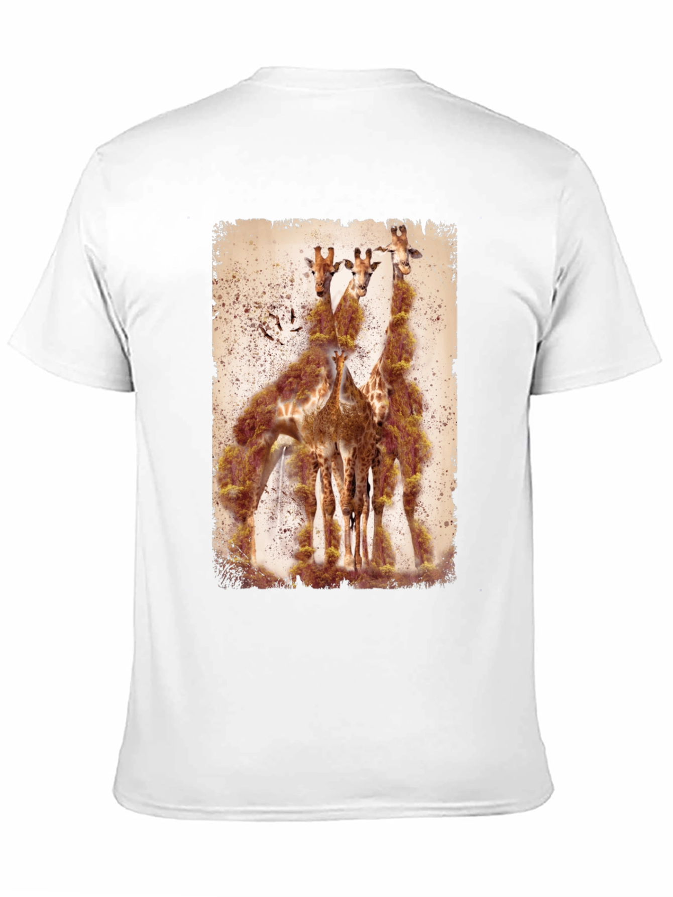 Black Giraffe Print Graphic Tee - Men's Black T-Shirt view 11