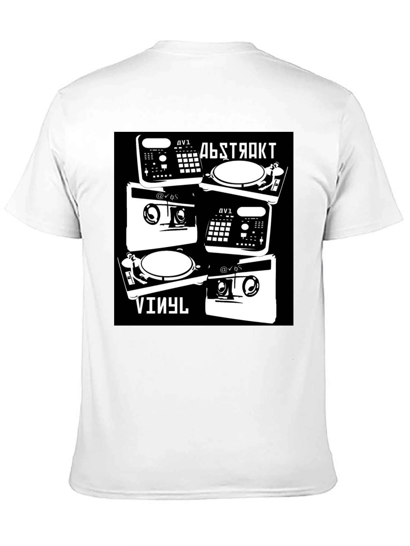Black Abstract Vinyl DJ Black T-Shirt view 11