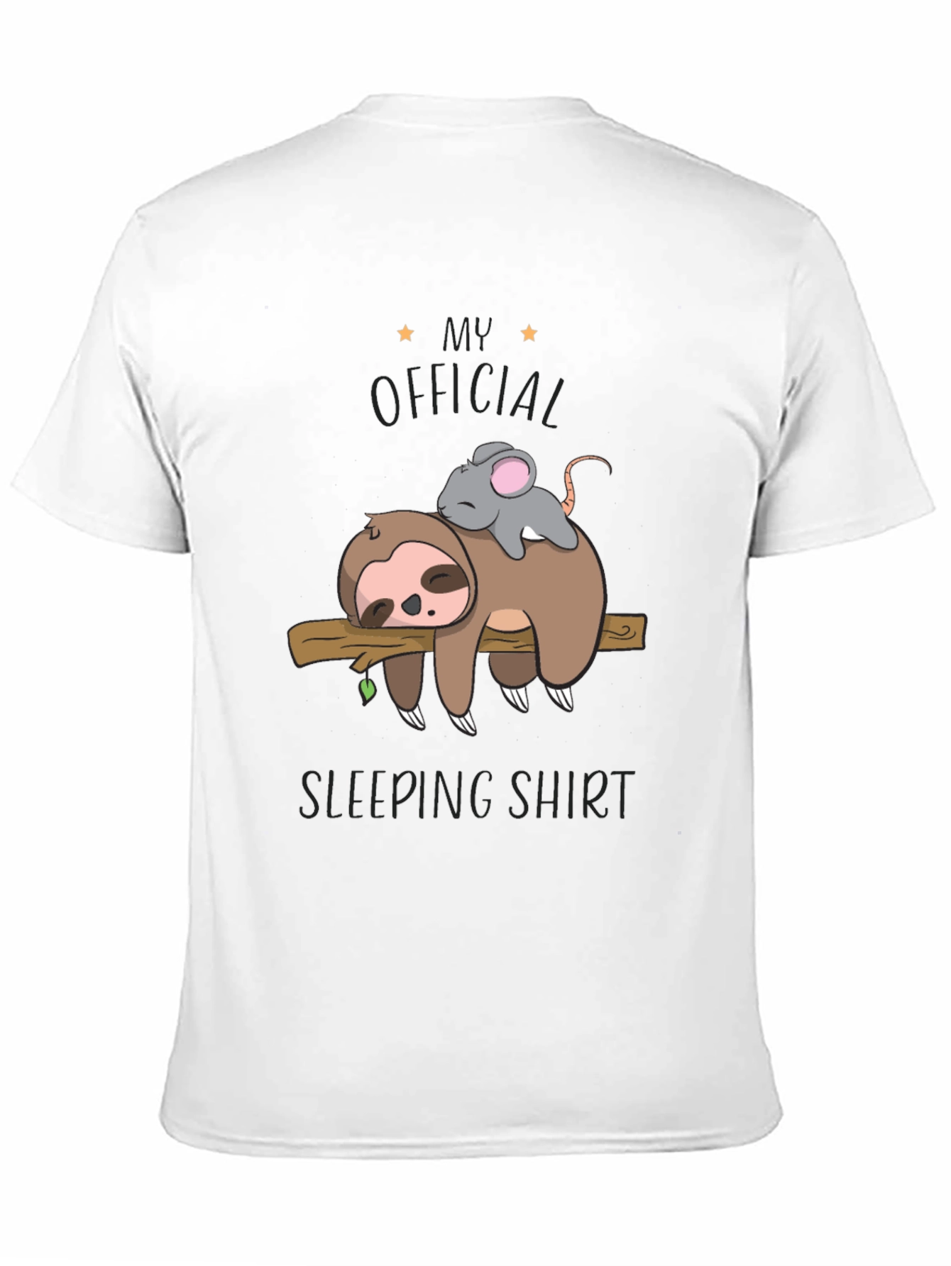 Black Sloth and Mouse Sleeping Shirt - Official Sleepwear view 11