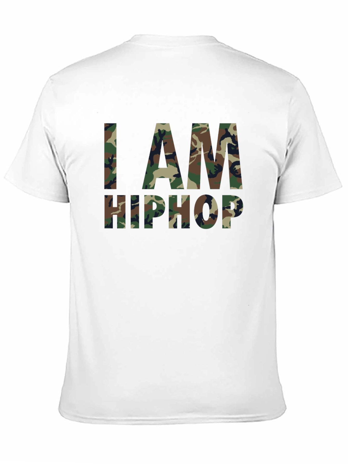 Black I AM HIP HOP Camo Print Black T-Shirt view 11