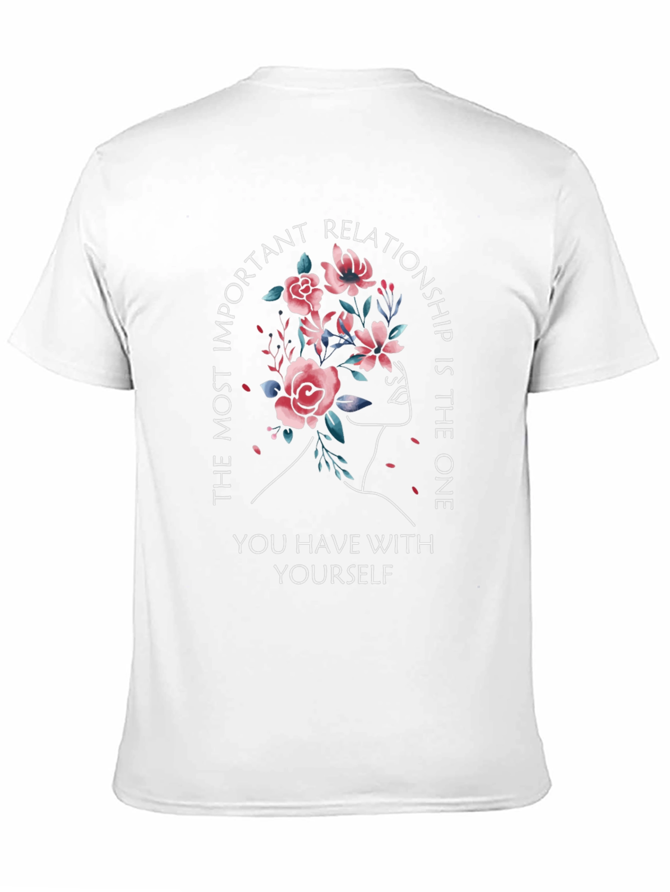 Black Self-Love T-Shirt: Floral Mindset Design view 11