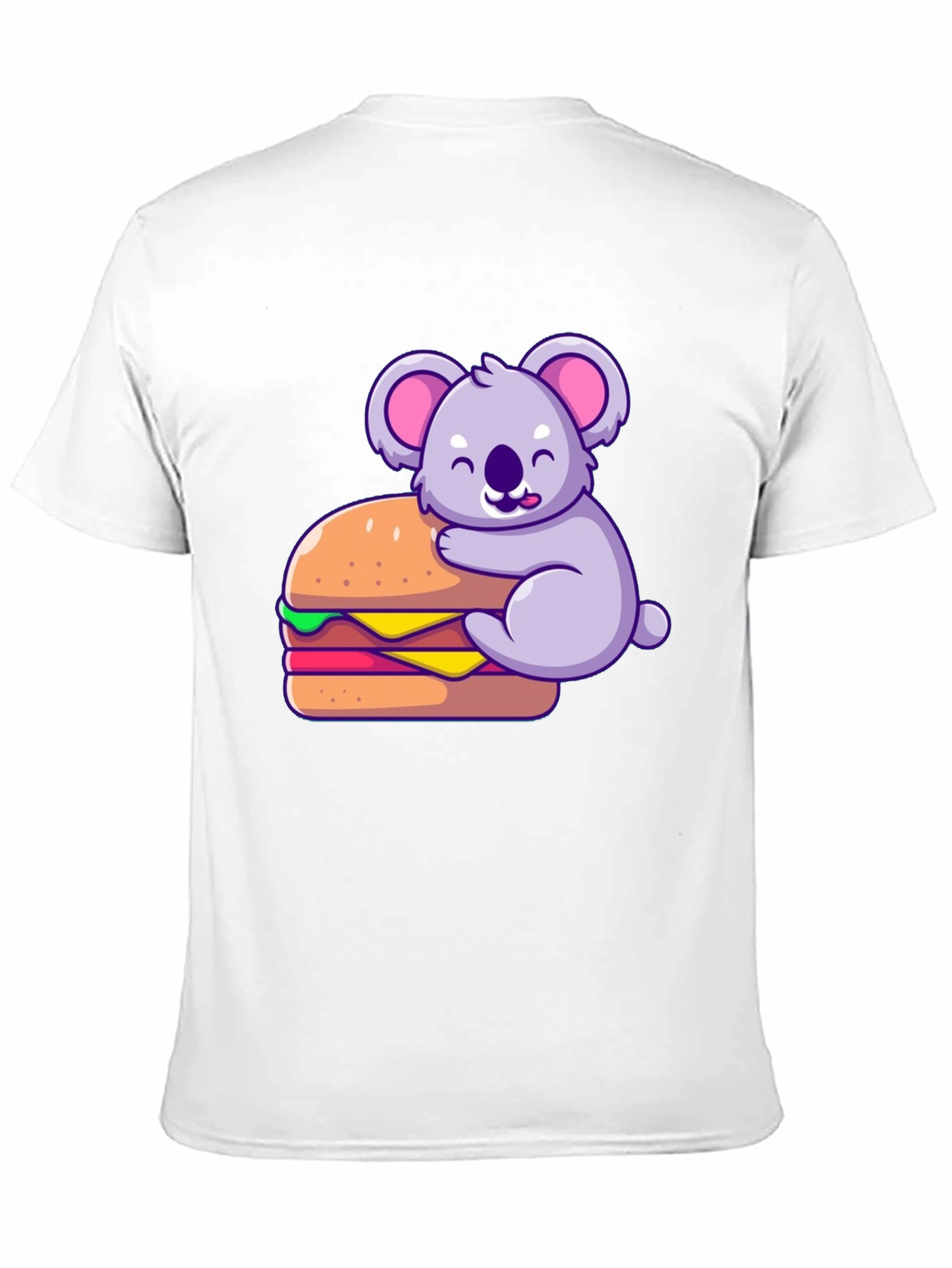 Black Koala Hugging Burger Graphic T-Shirt - Black view 11