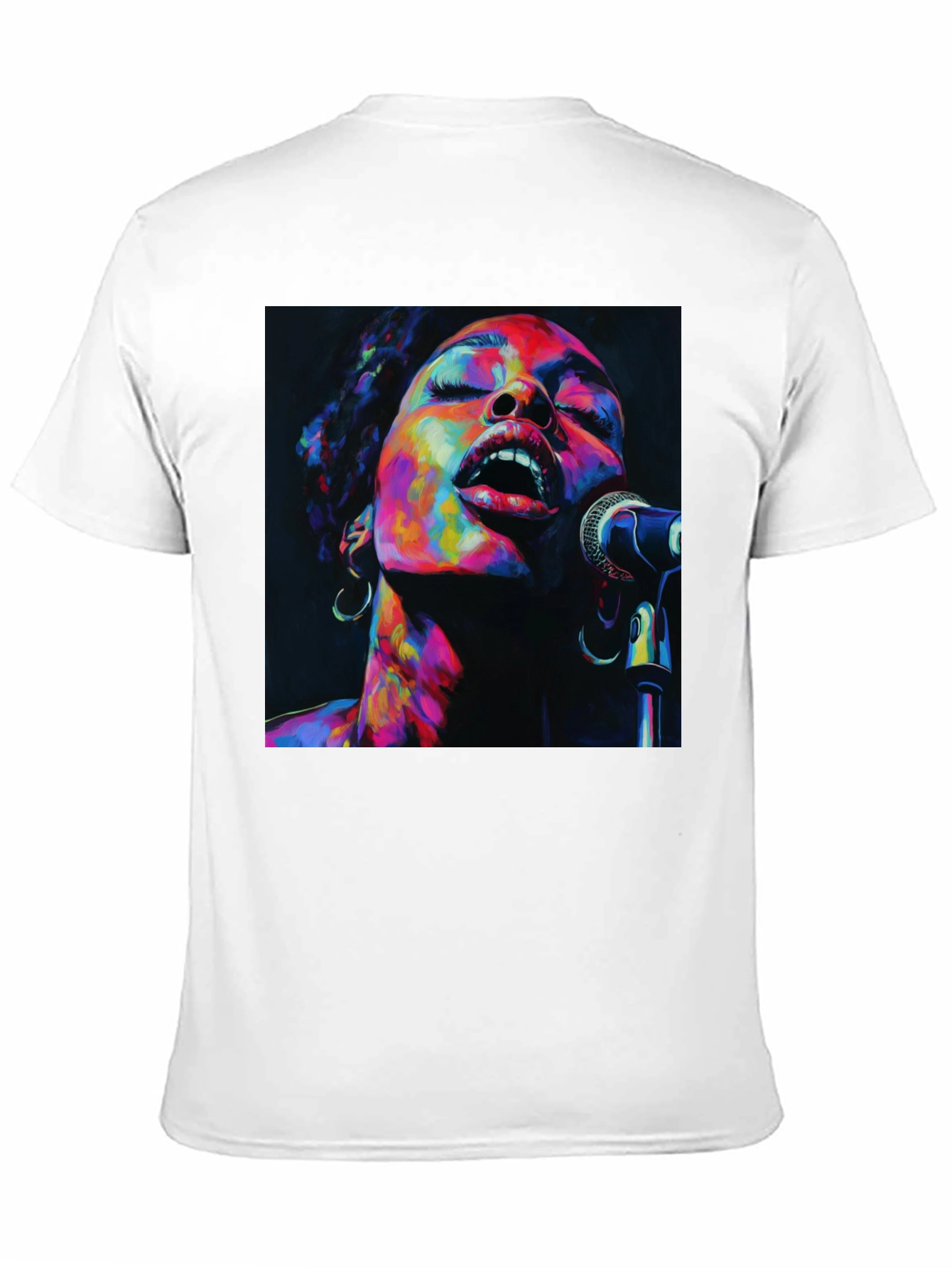 Black Colorful Singer Portrait Black T-Shirt view 11