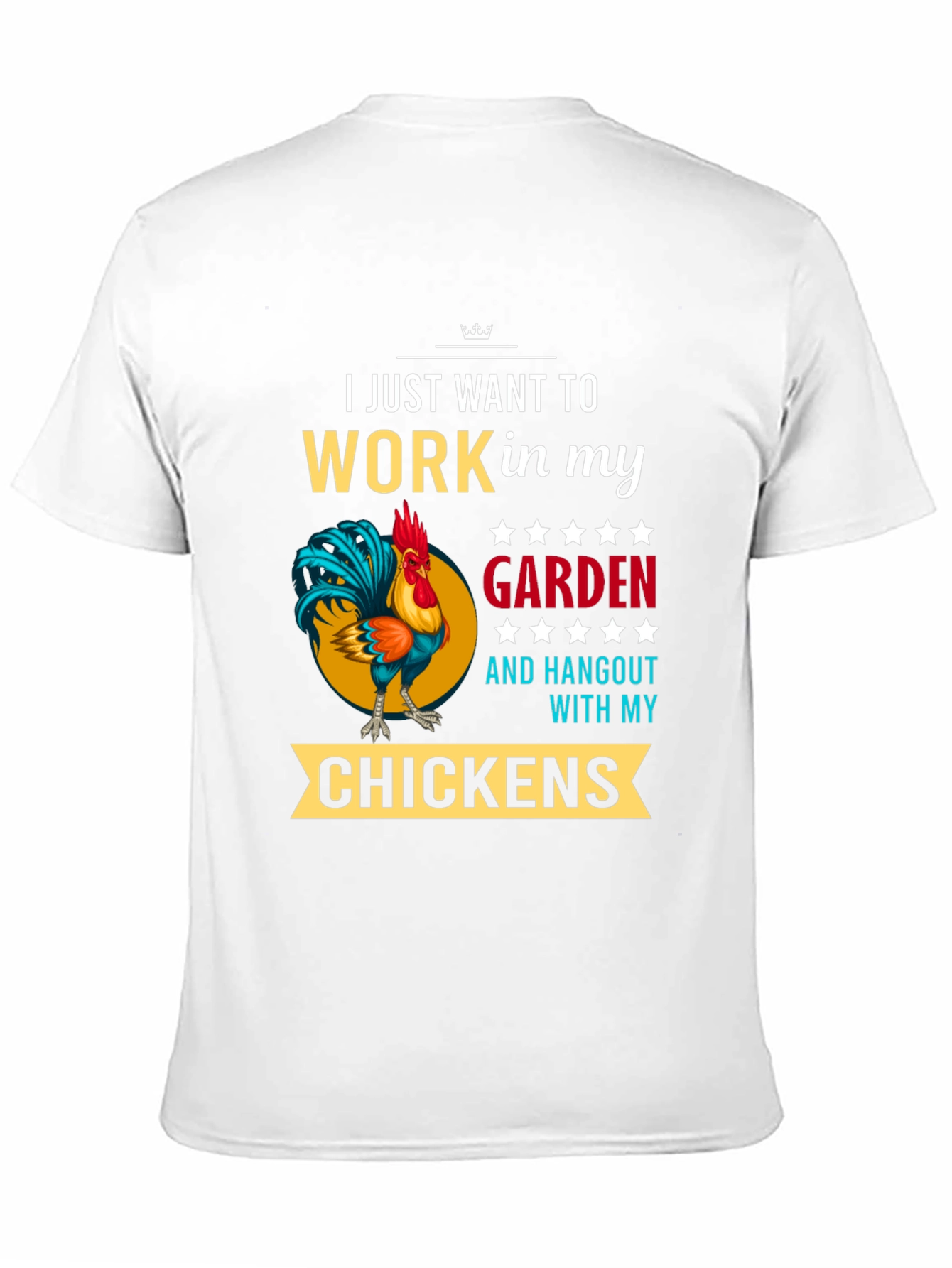Black Gardening Chicken T-Shirt - Work in My Garden view 11