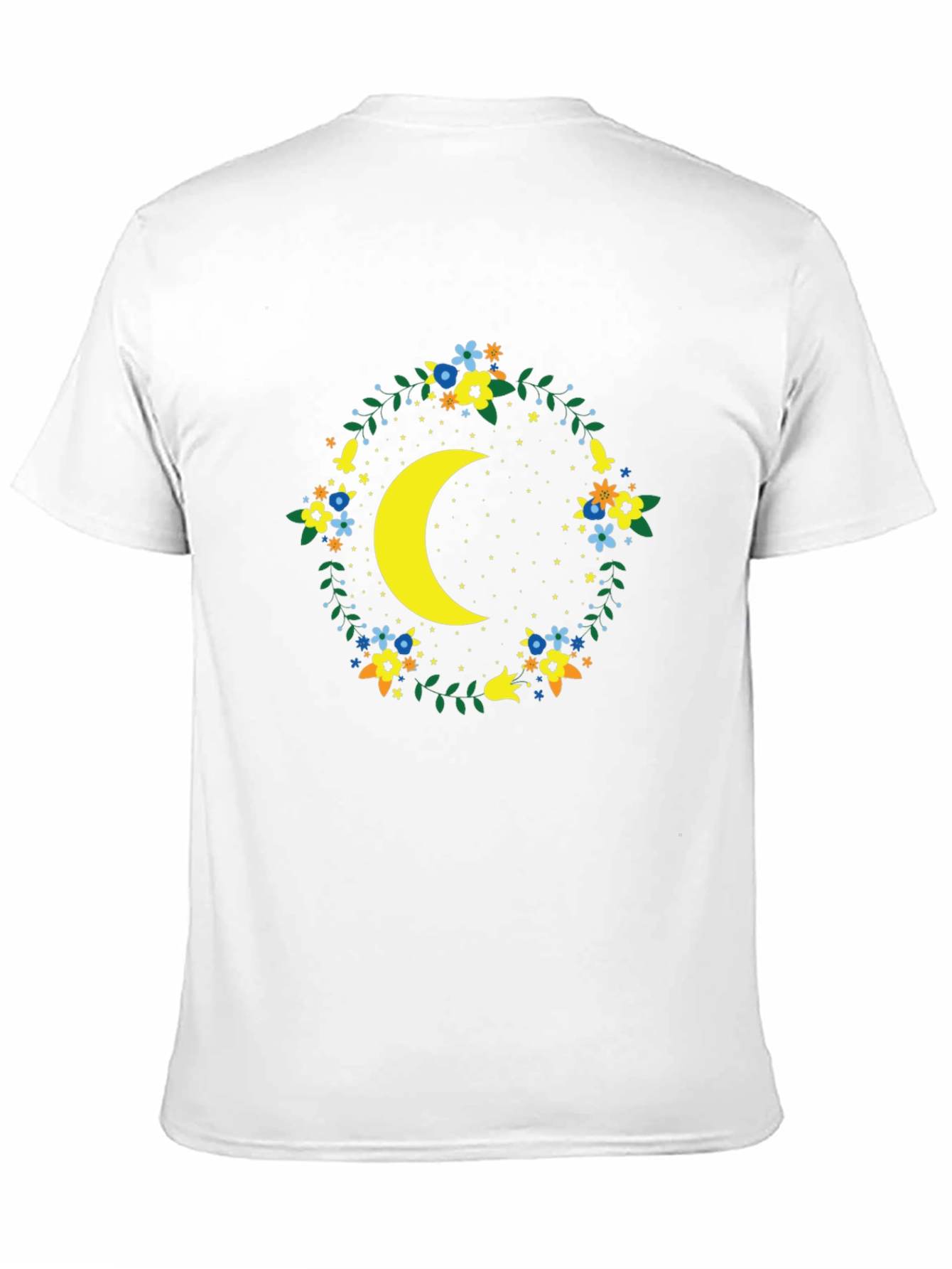Black Floral Crescent Moon Graphic Tee - Black view 11