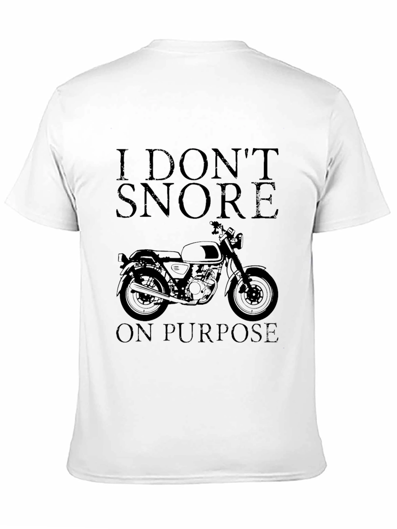 Black I Don't Snore On Purpose Motorcycle Graphic T-Shirt view 11