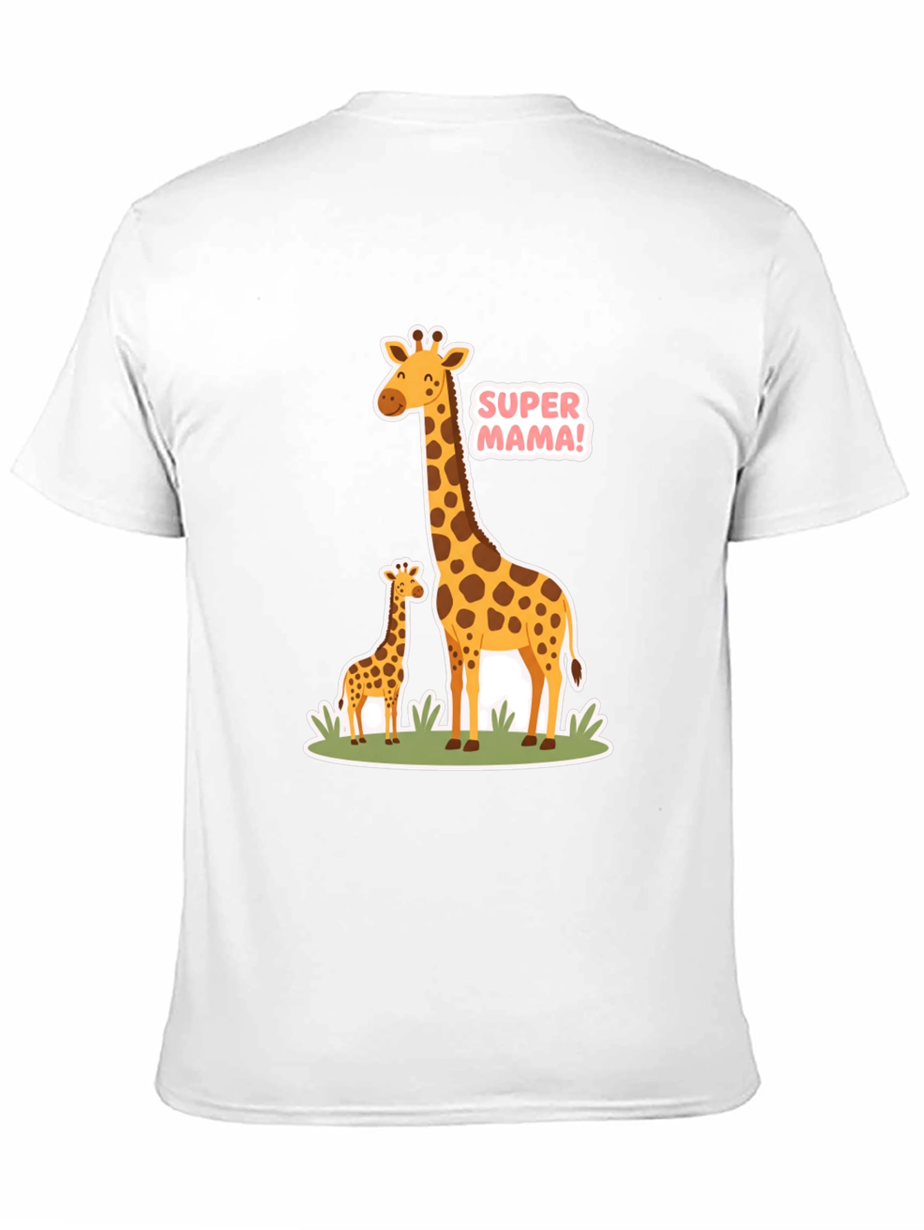 Black Super Mama Giraffe T-Shirt - Black Cotton Tee view 11
