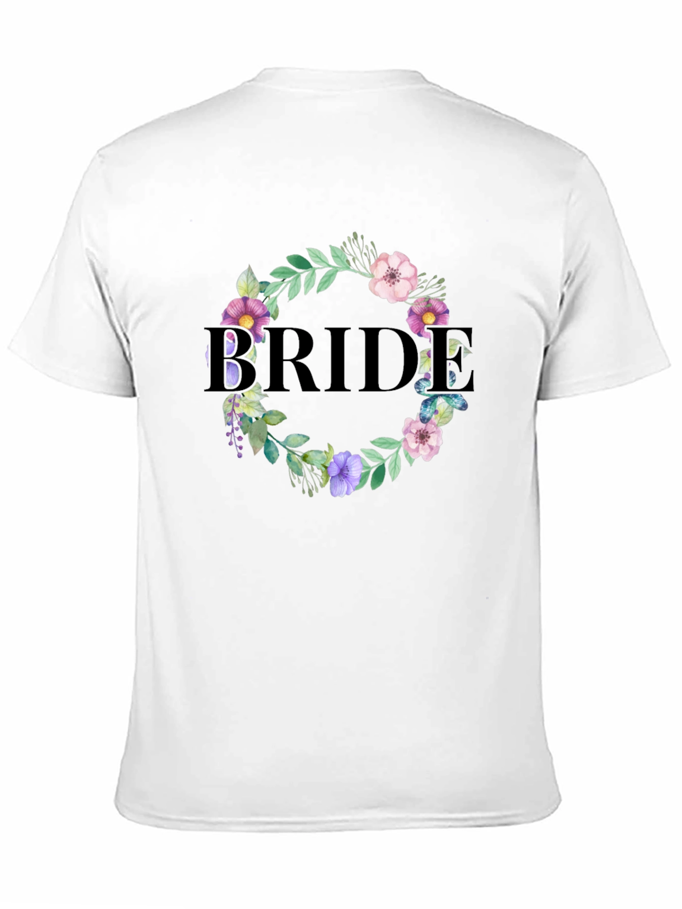 Black Bride Floral Wreath Graphic T-Shirt view 11
