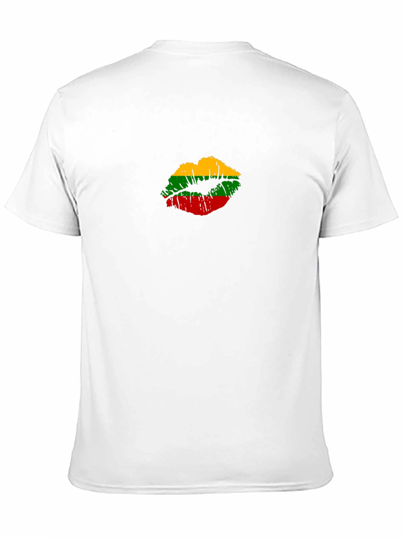 Black Lithuania Flag Lips T-Shirt - Unisex Cotton Tee view 11