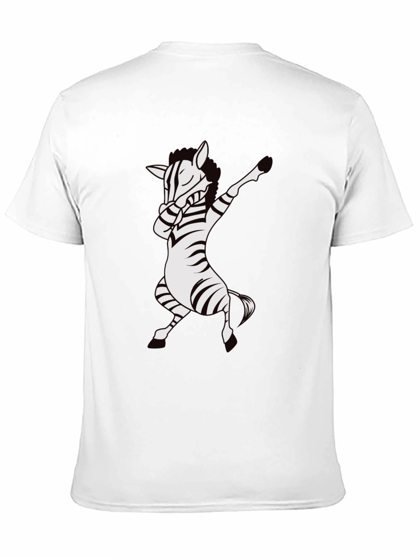 Black Dabbing Zebra T-Shirt - Black Cotton Tee view 11