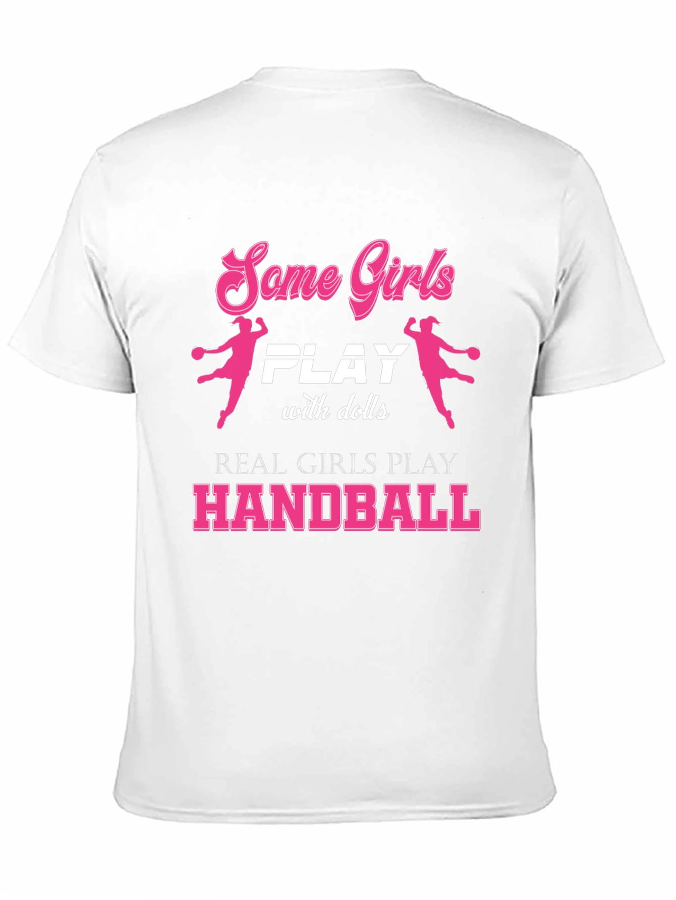 Black Handball Player Girls T-Shirt - Funny Sport Tee view 11