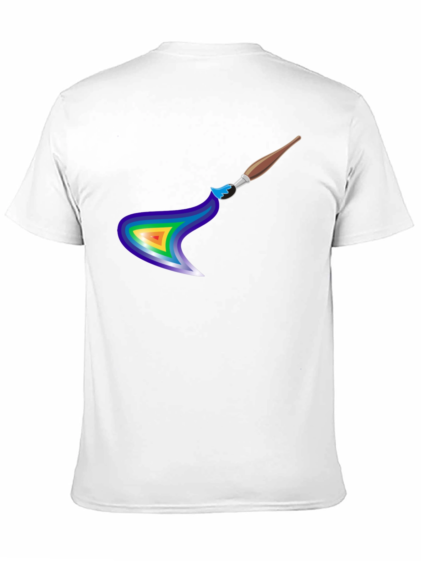 Black Rainbow Paintbrush Design T-Shirt view 11