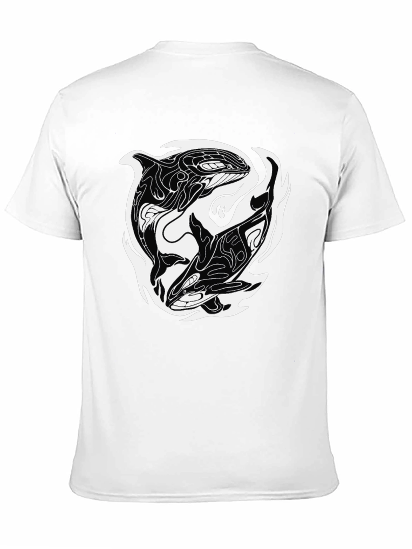 Black Orca Yin Yang Graphic Tee - Black Cotton Blend view 11