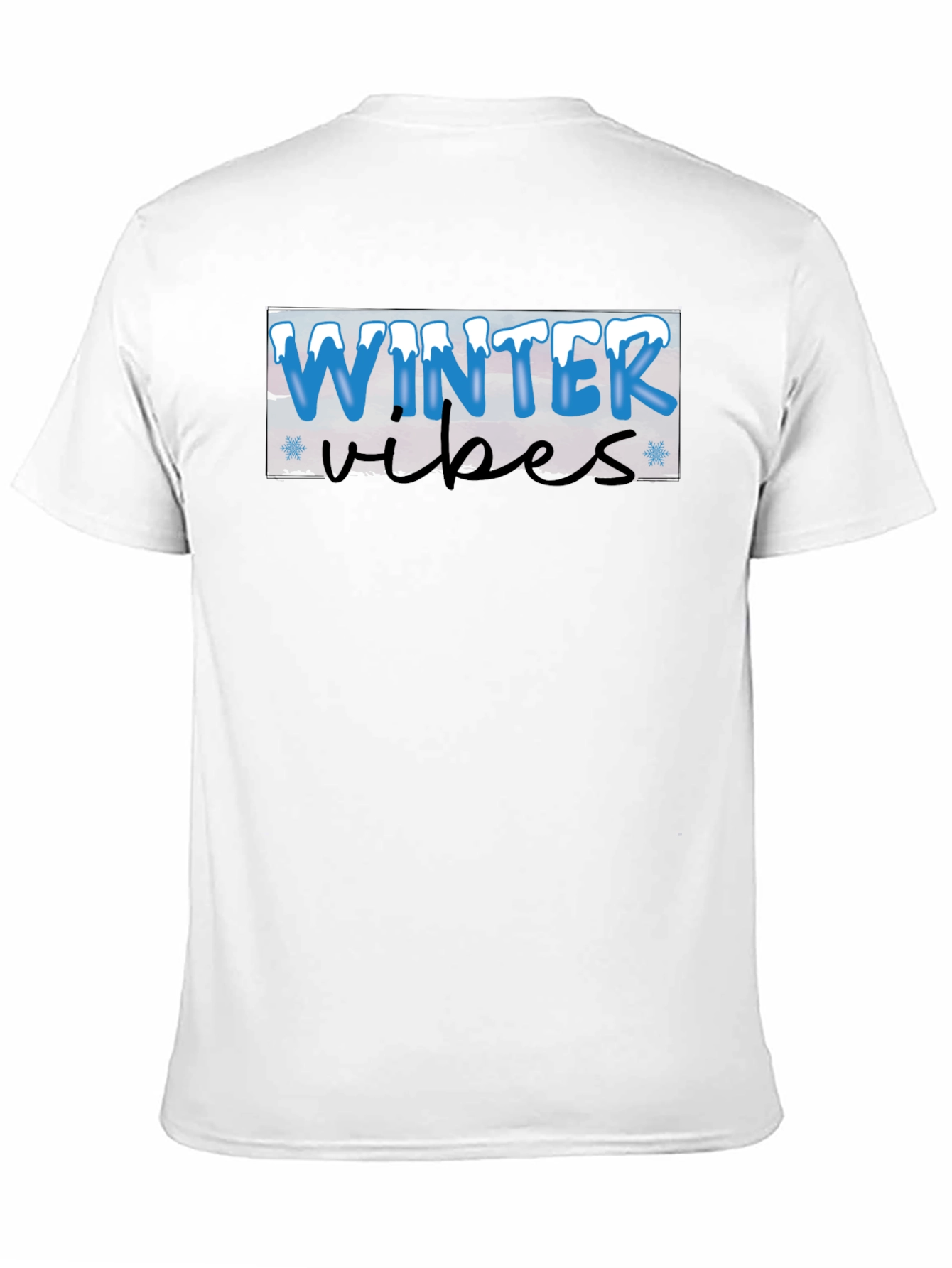 Black Winter Vibes Black T-Shirt view 11
