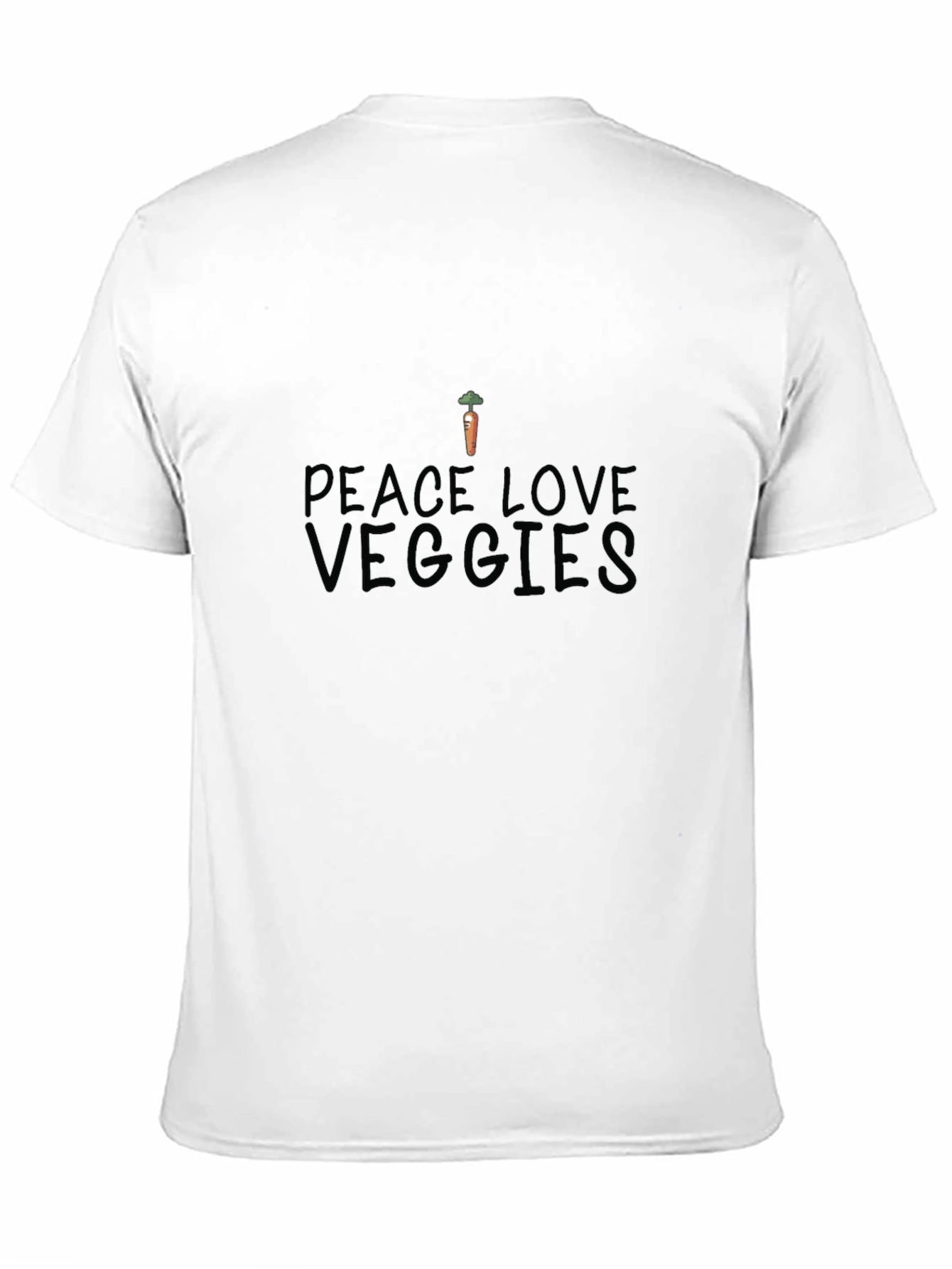 Black Peace Love Veggies T-Shirt - Organic Cotton view 11