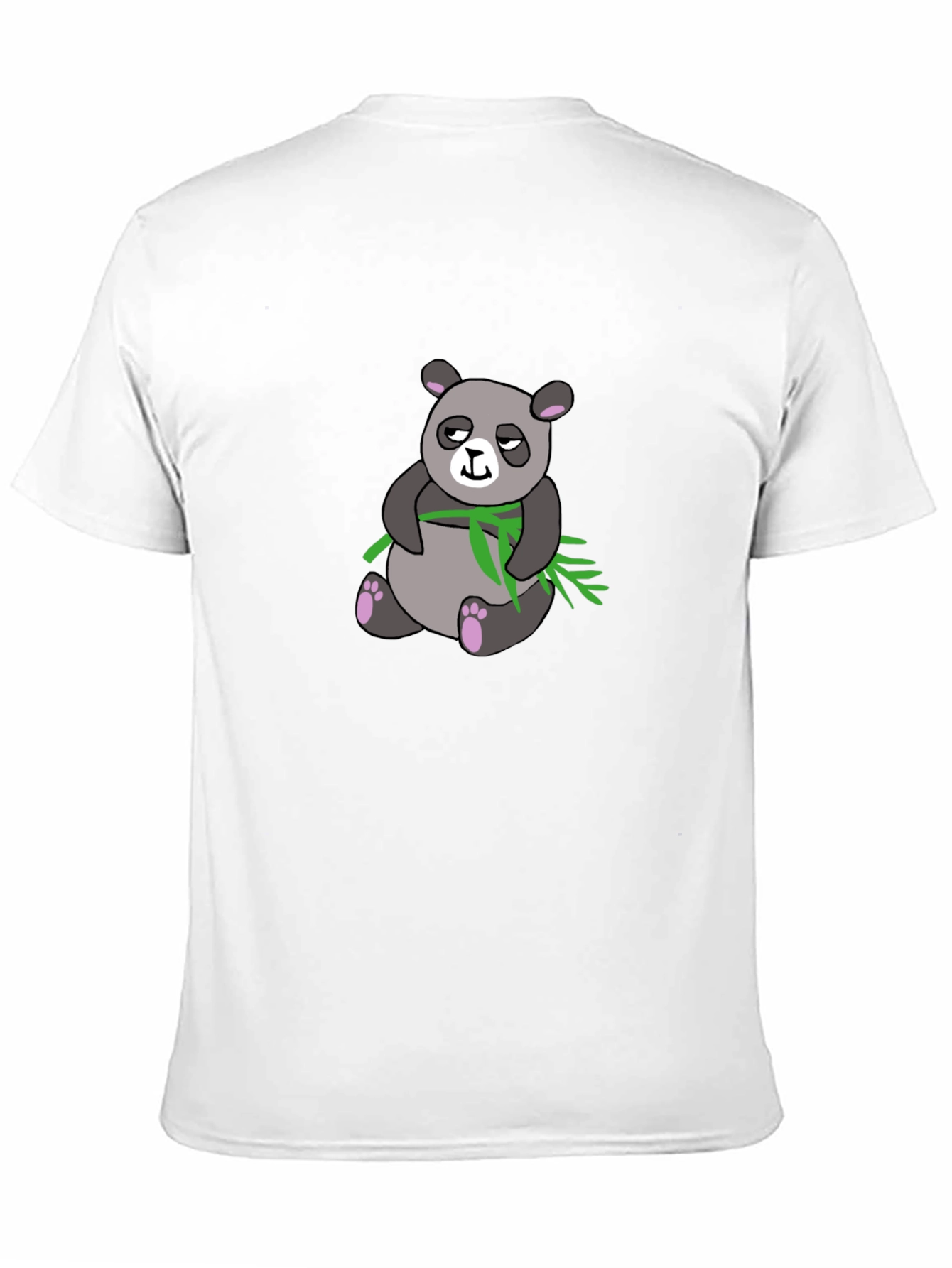 Black Panda with Bamboo Graphic Print T-Shirt view 11