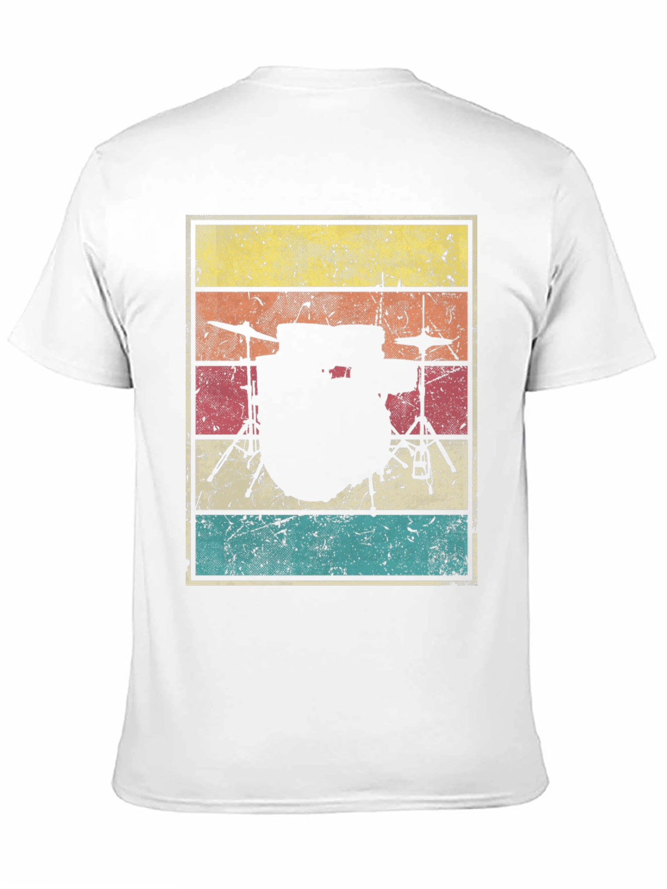 Black Vintage Drum Set T-Shirt - Retro Music Tee view 11