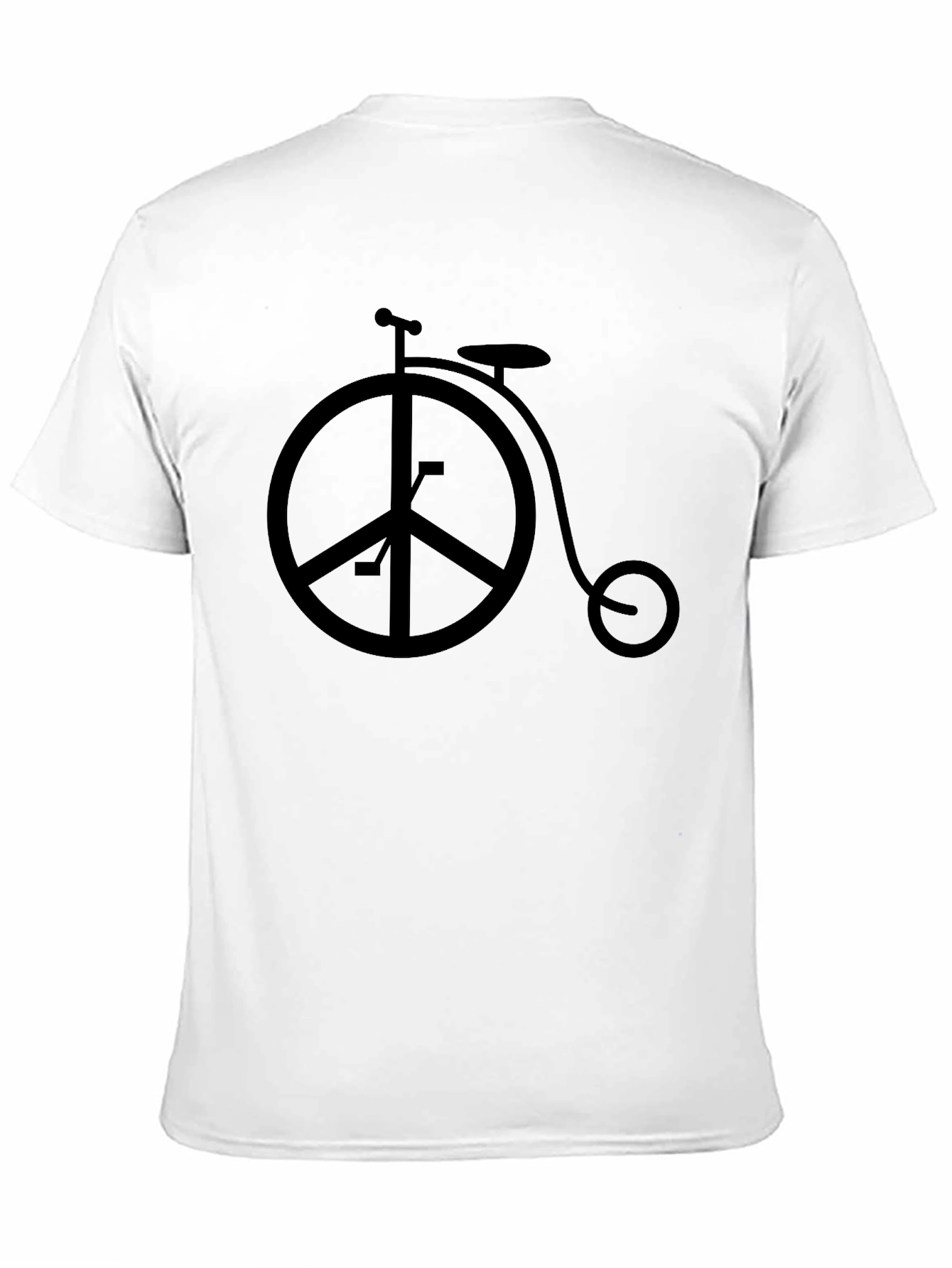 Black Peace Sign Bicycle Graphic Tee - Black view 11