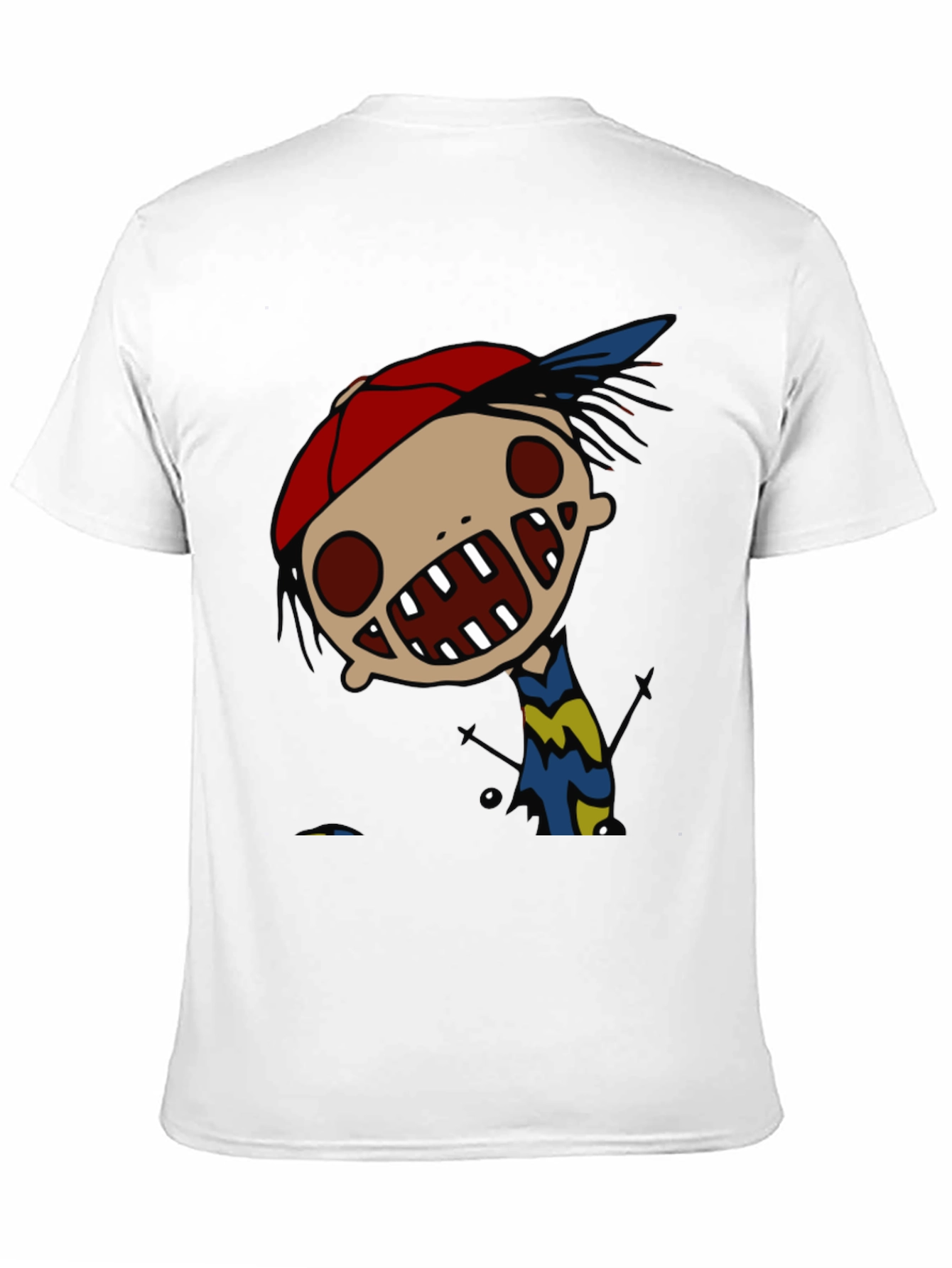 Black Cartoon Character Graphic Tee - Quirky Black T-Shirt view 11