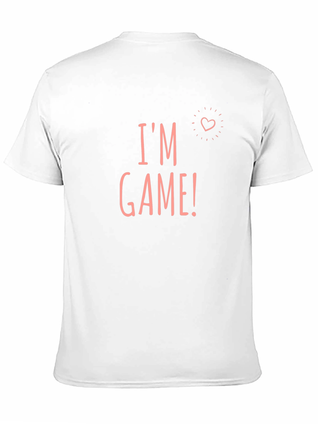 Black I'm Game! Graphic Tee -  Cute Heart Design, Casual Style view 11
