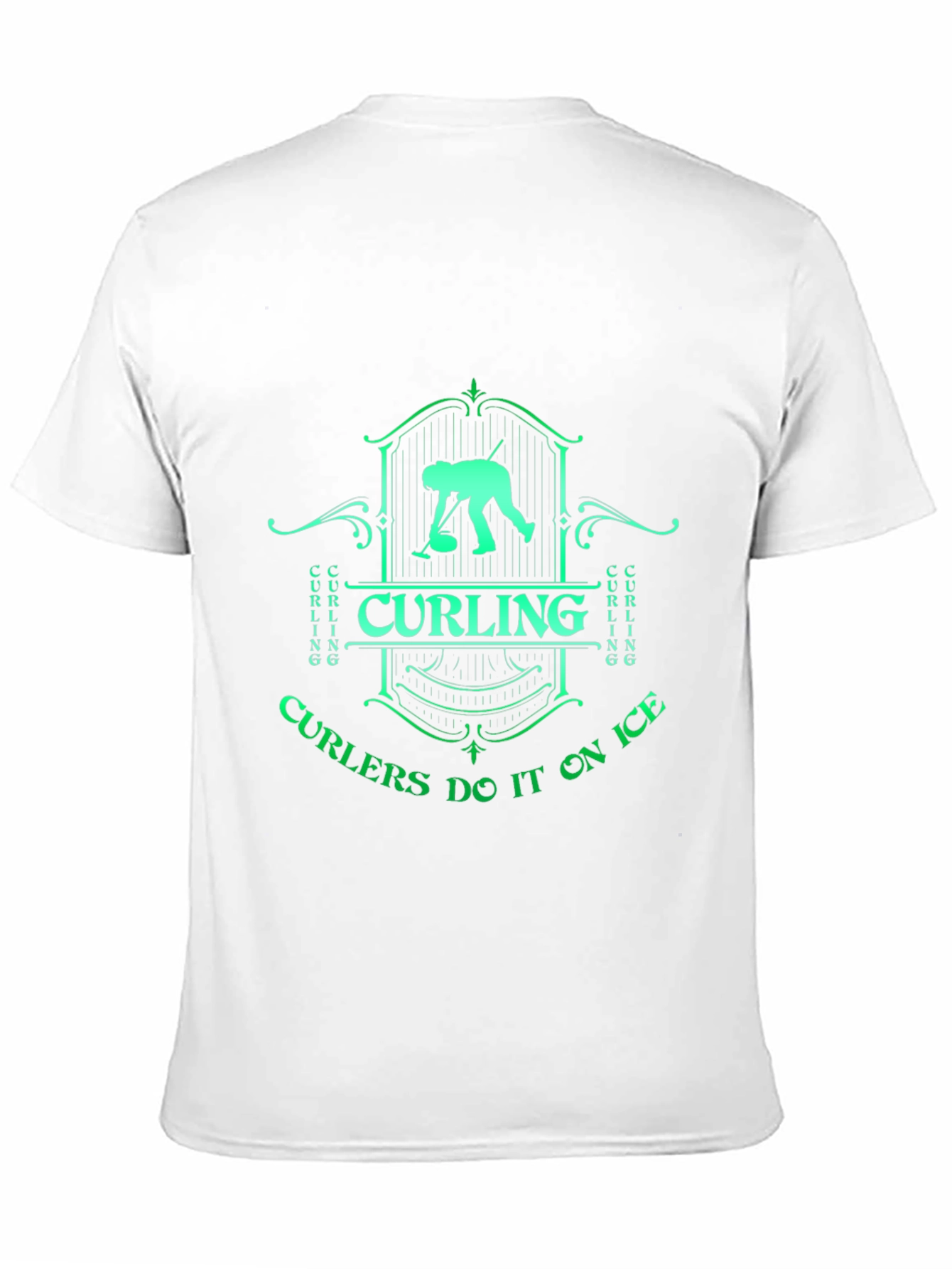 Black Curling On Ice Graphic T-Shirt view 11