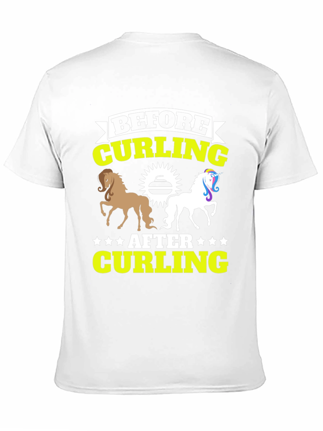 Black Before & After Curling T-Shirt - Horse Unicorn Tee view 11