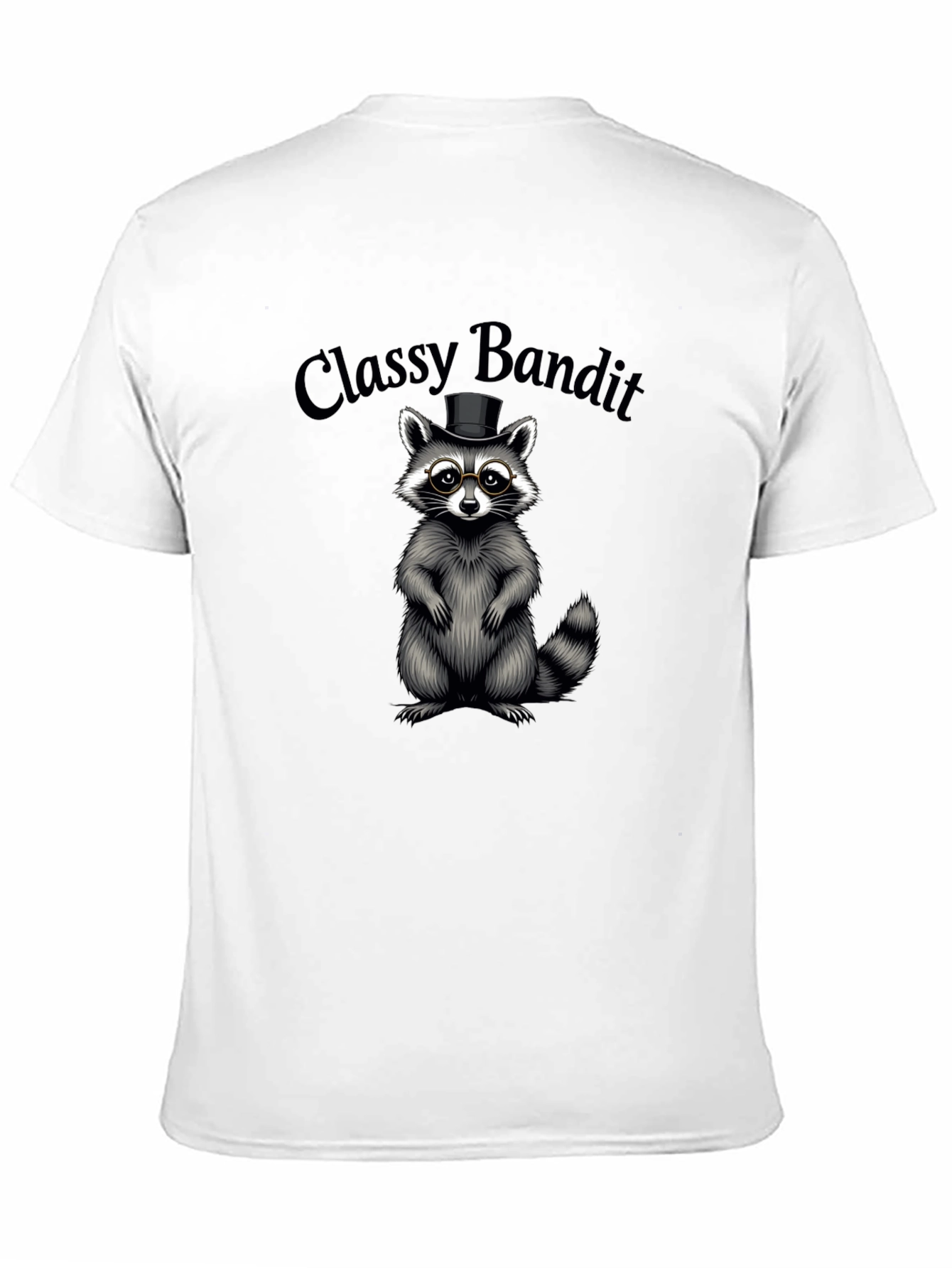 Black Classy Bandit Raccoon Graphic Tee view 11