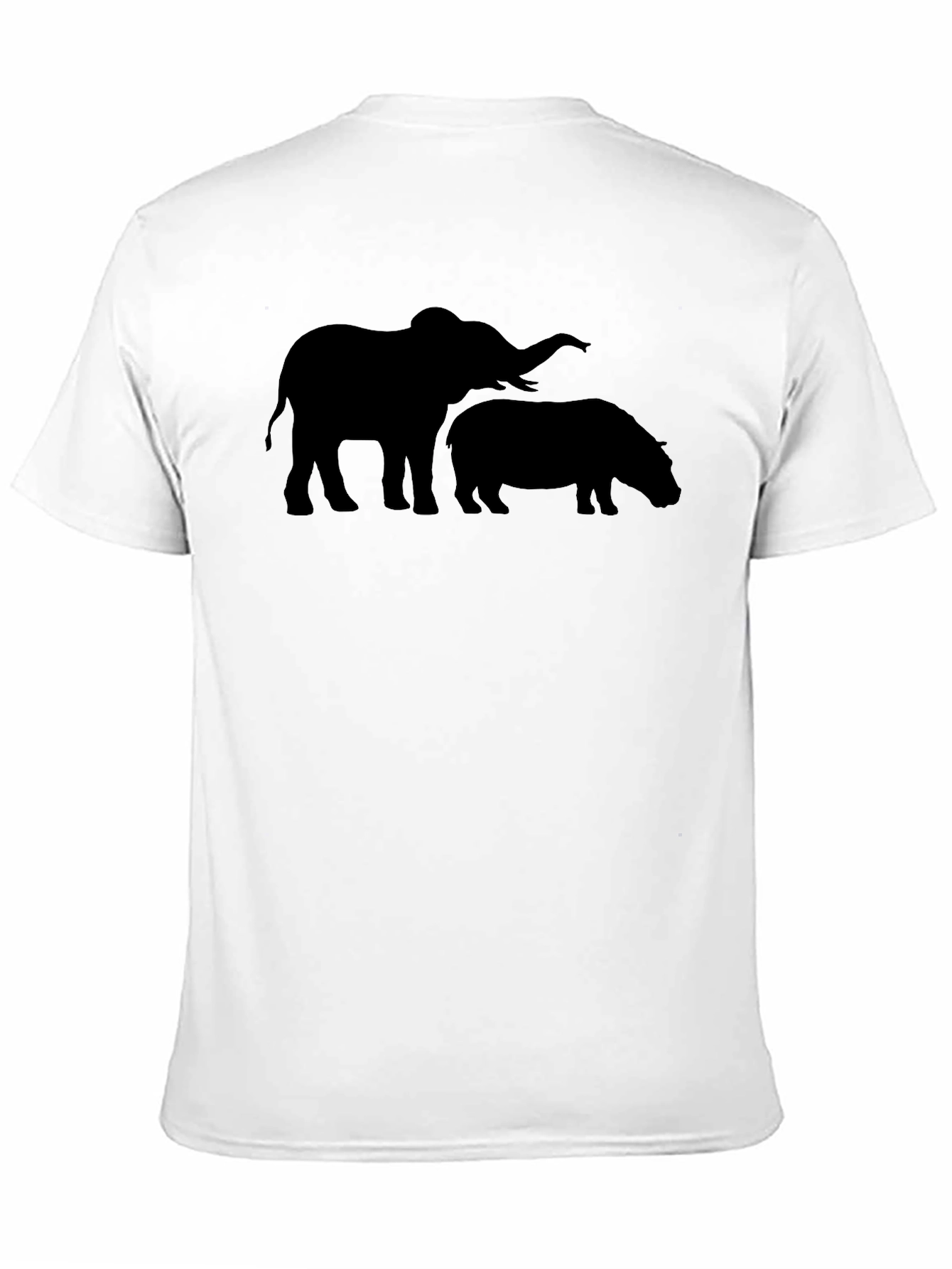 Black Elephant and Hippo Graphic T-Shirt view 11
