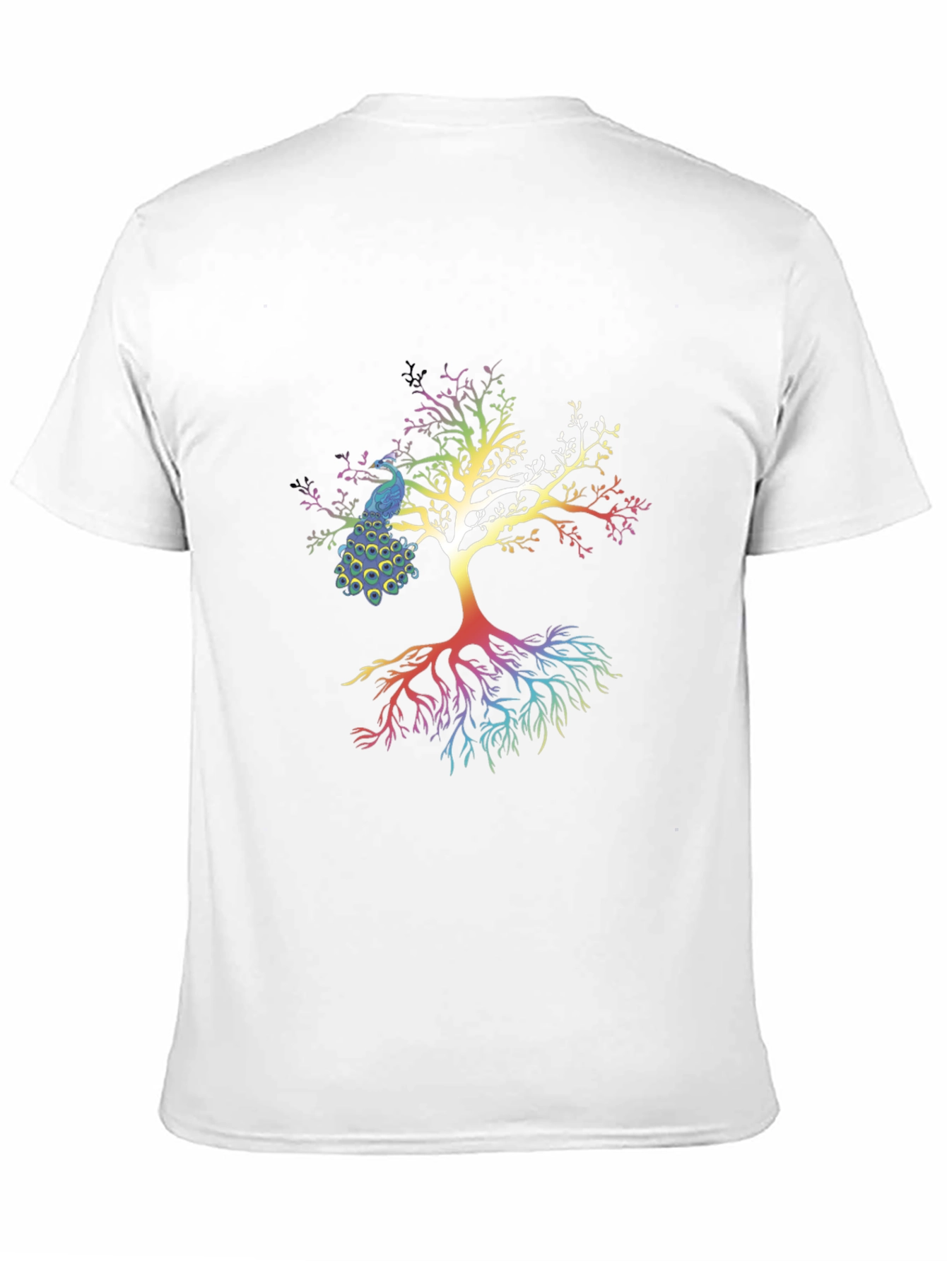 Black Peacock Tree Graphic T-Shirt - Stylish Men's Tee view 11