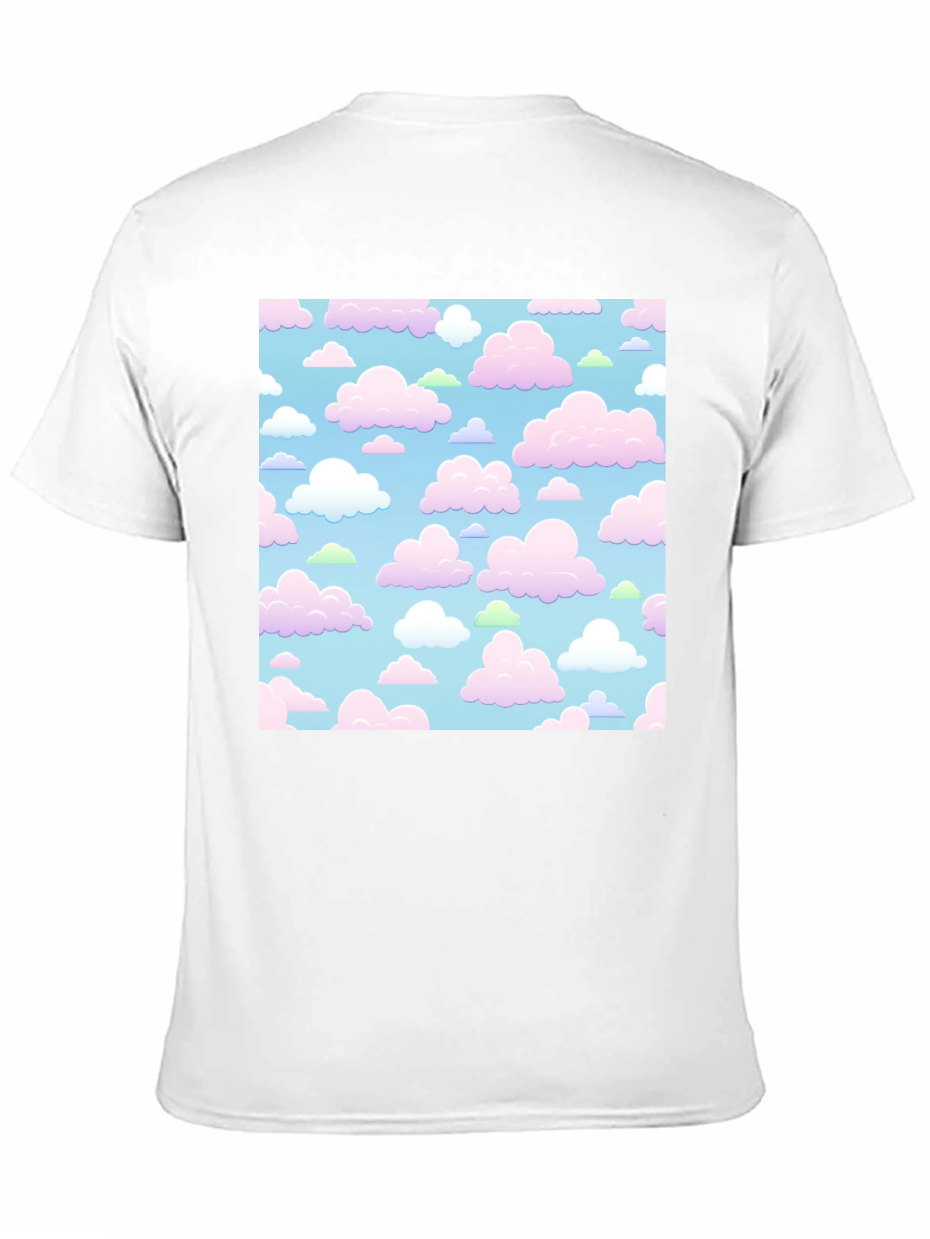 Black Cute Clouds Black T-Shirt view 11