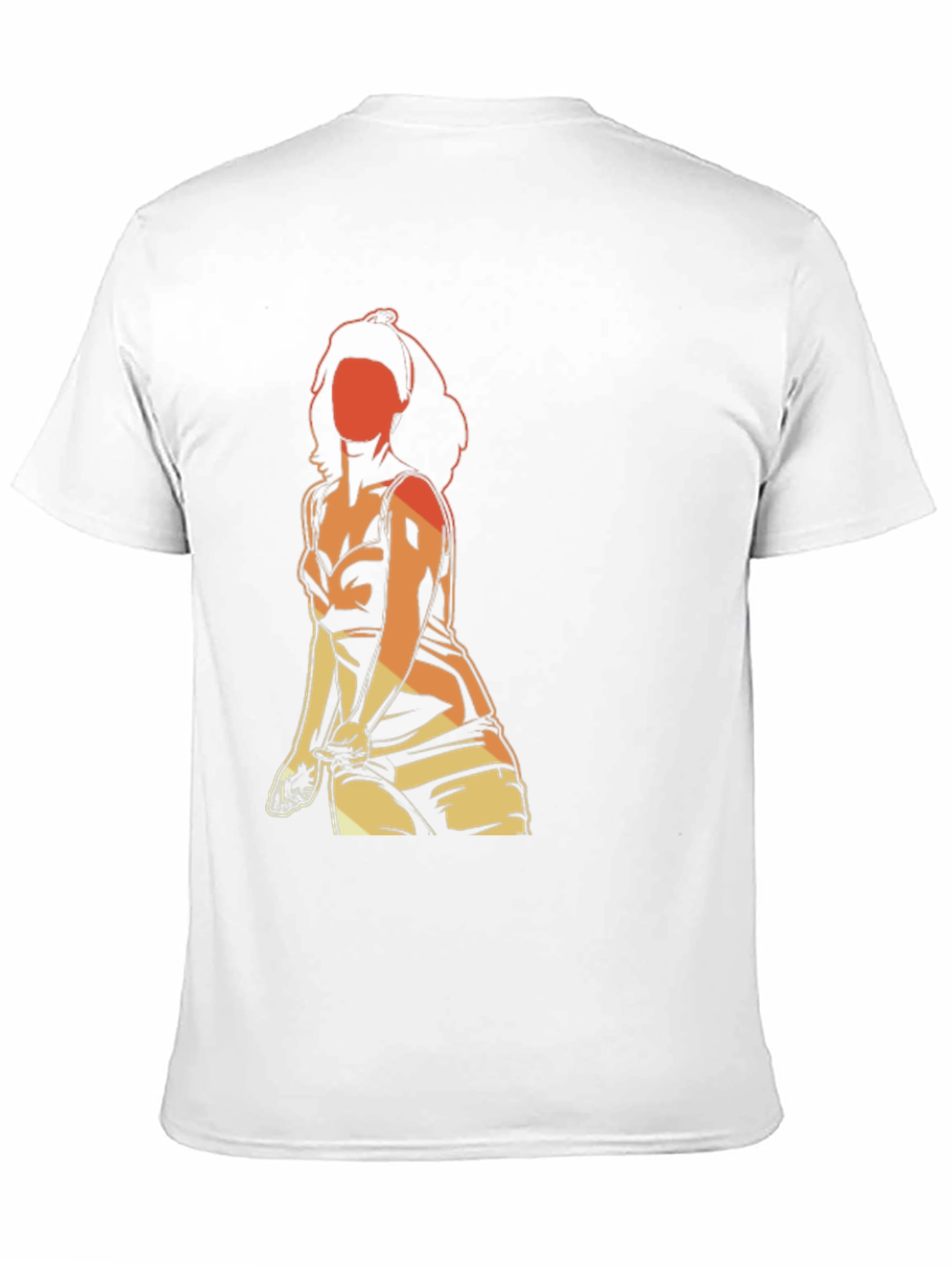 Black Retro Graphic T-Shirt - Woman Silhouette view 11