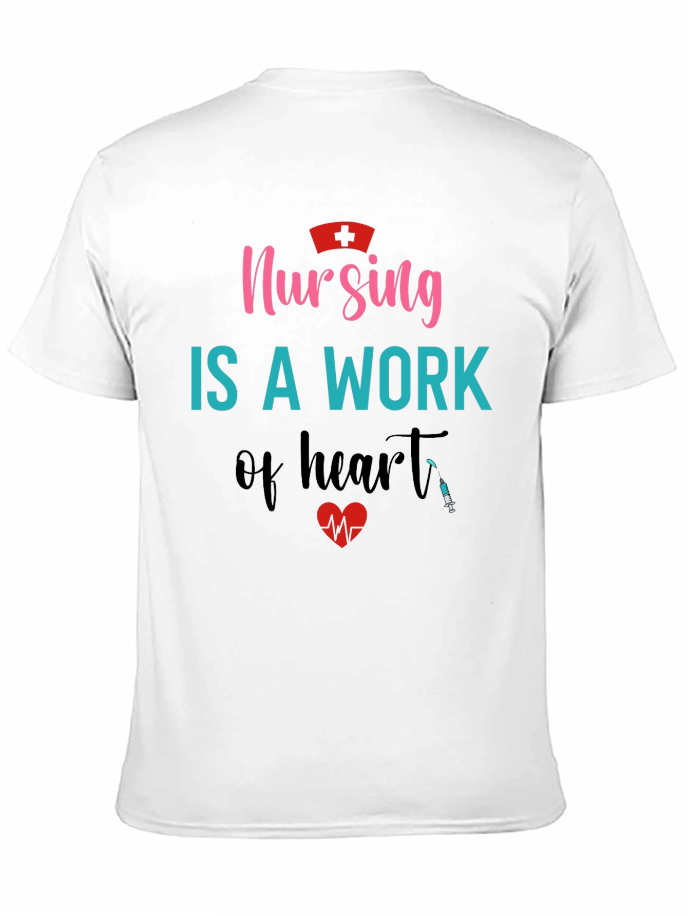 Black Nursing is a Work of Heart Graphic T-Shirt view 11